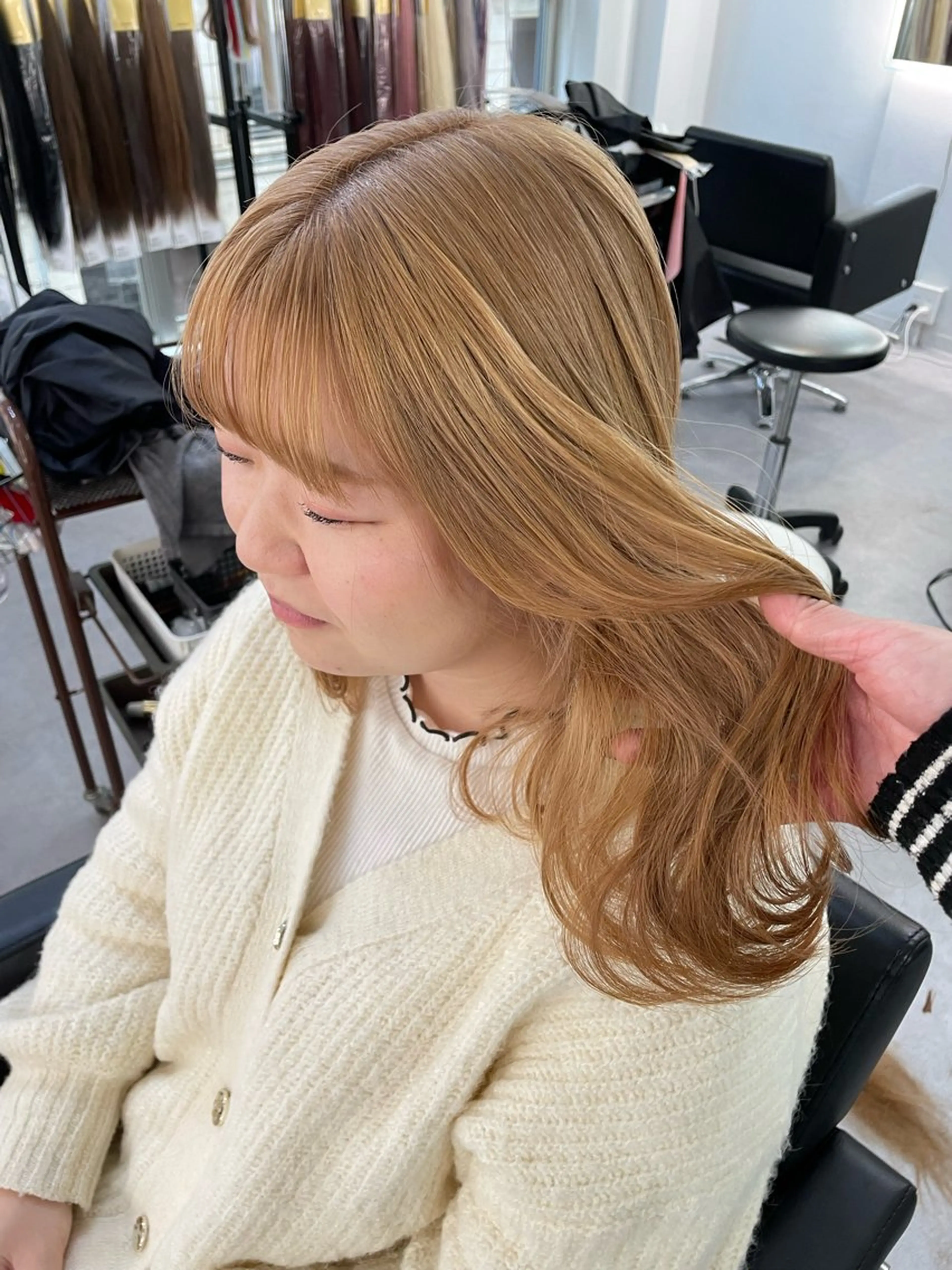 セミロング カラー ヘアカラー Cielro【 シェイロ 】所属・Cielro/ダブル カラー/西田咲希のヘアスタイル