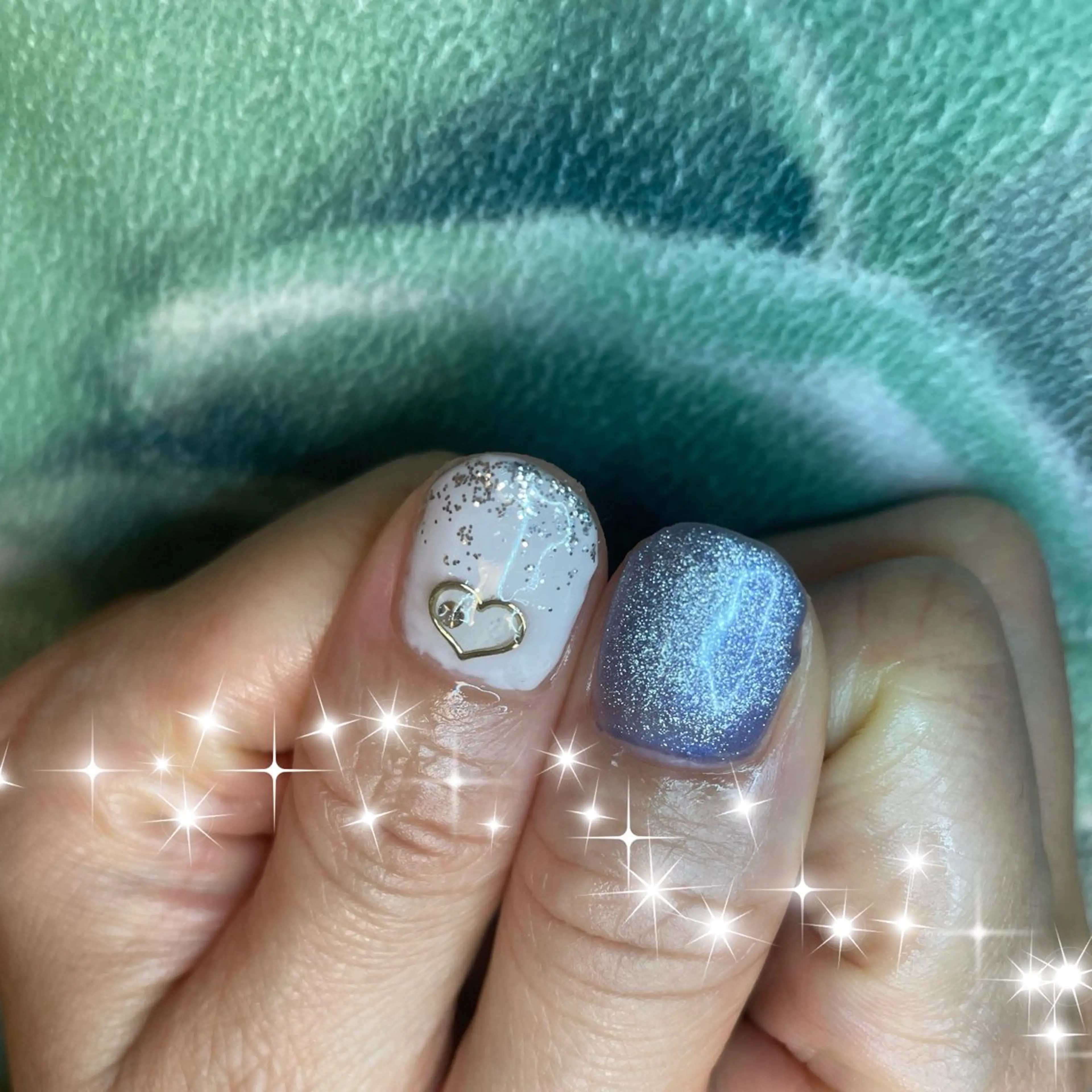 ネイル グラデーション ハート キラキラネイル マグネットネイル NAIL★M 真紀のネイルデザイン