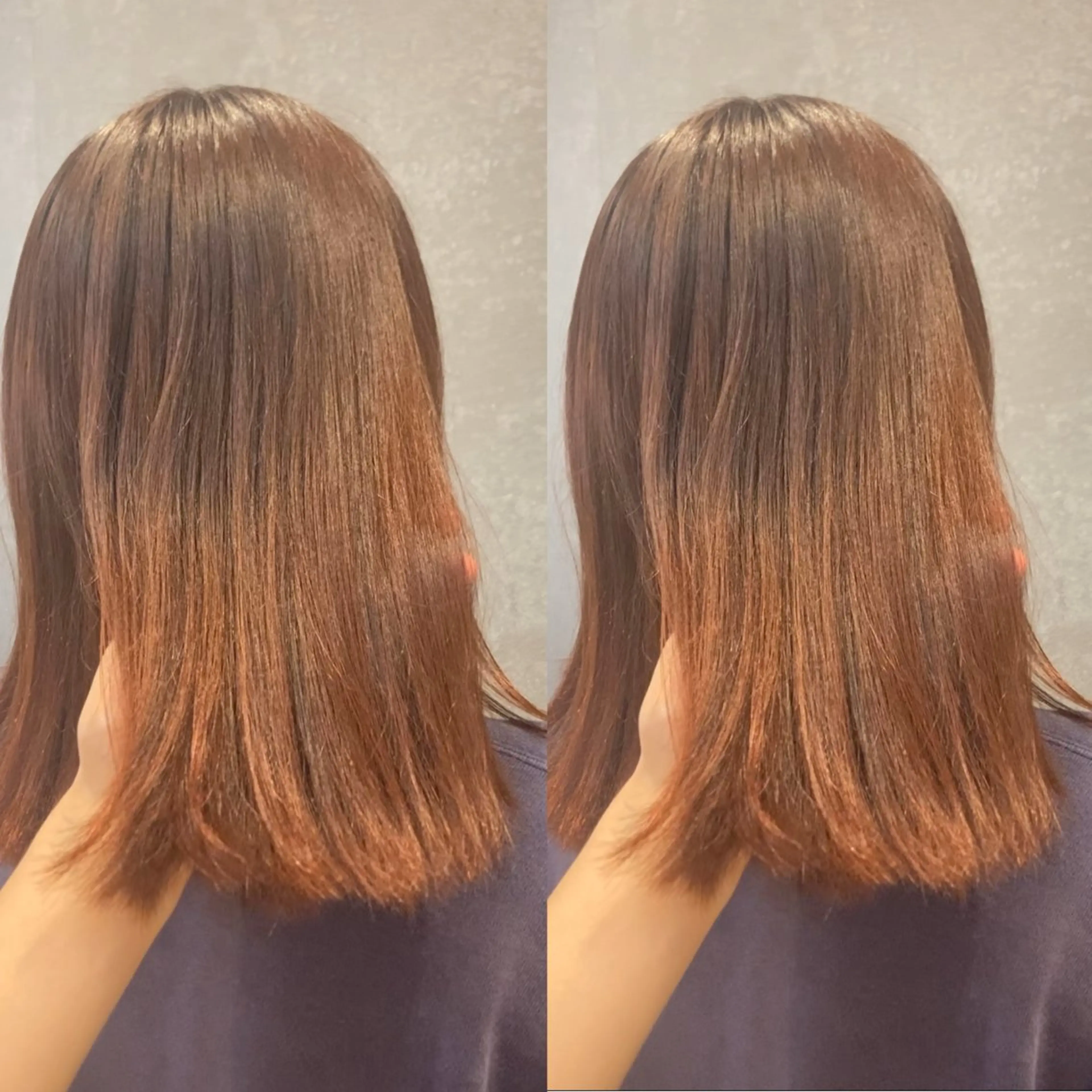 セミロング カラー オレンジ schon所属・み うのヘアスタイル