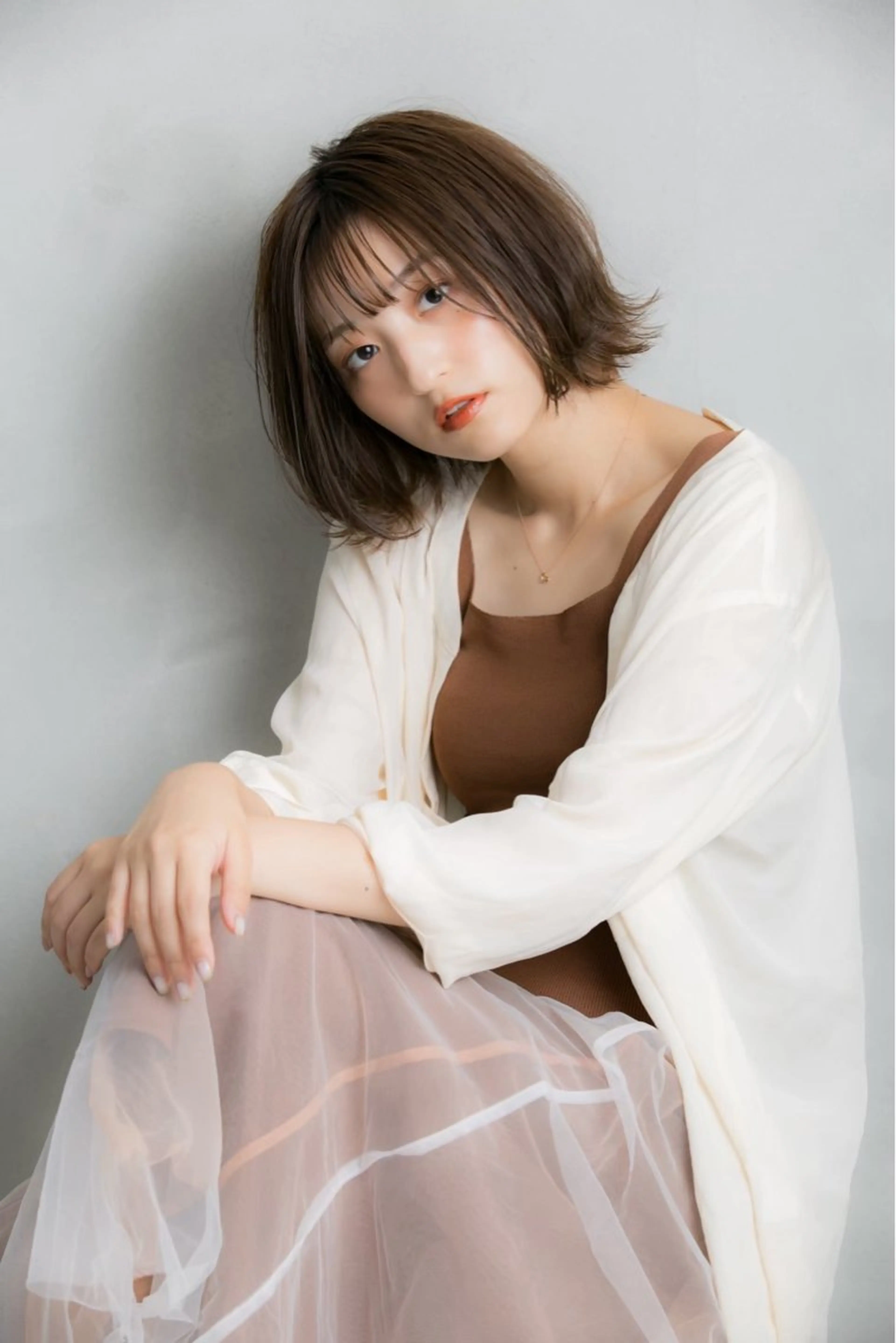 ショート カラー 透明感カラー ボブ 小顔カット 小顔カット✨ 透明感カラー✨kyoのヘアスタイル