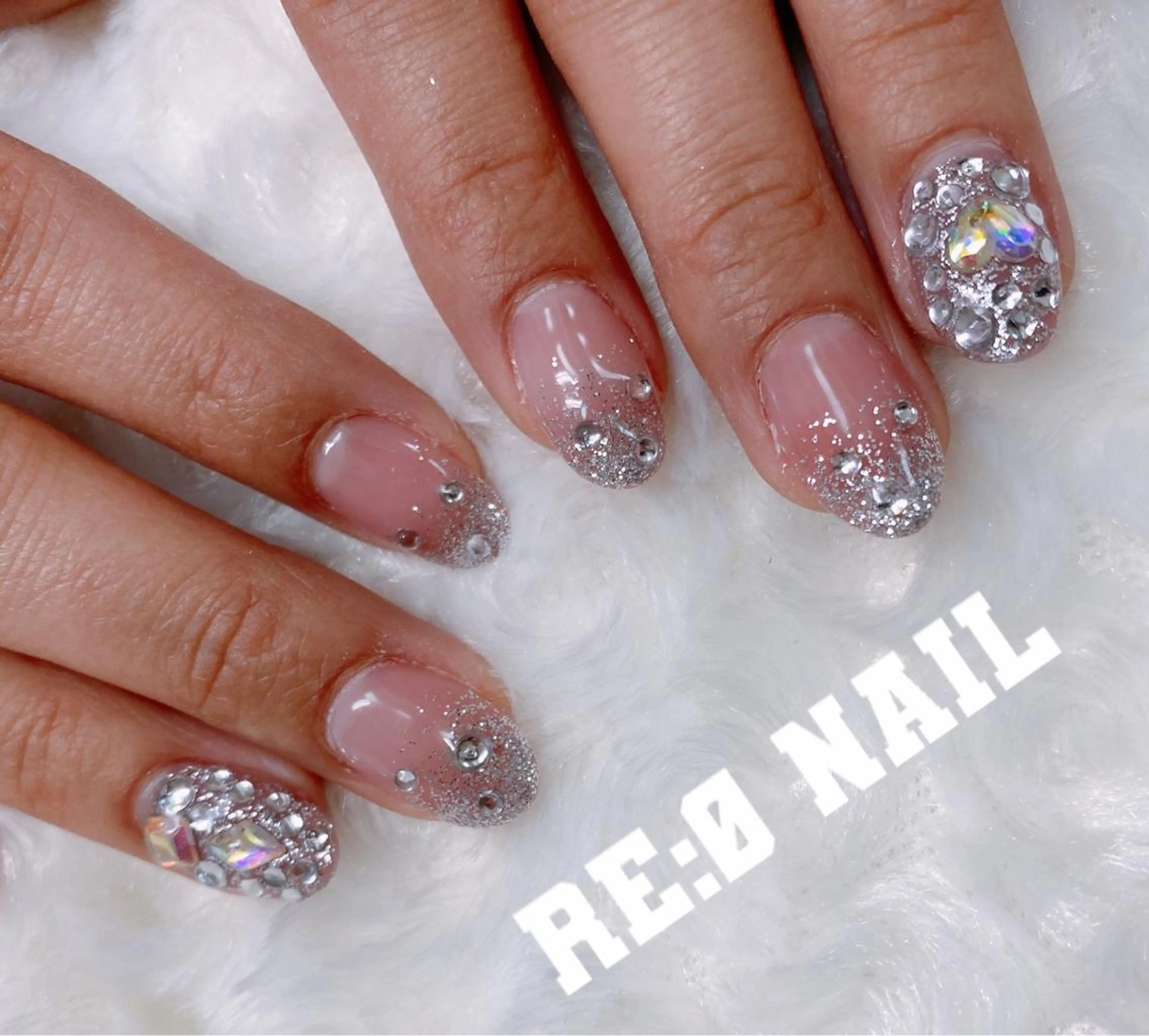 ネイル ストーンネイル ハンドネイル Re:Ø nail 🩵TSUJIのネイルデザイン