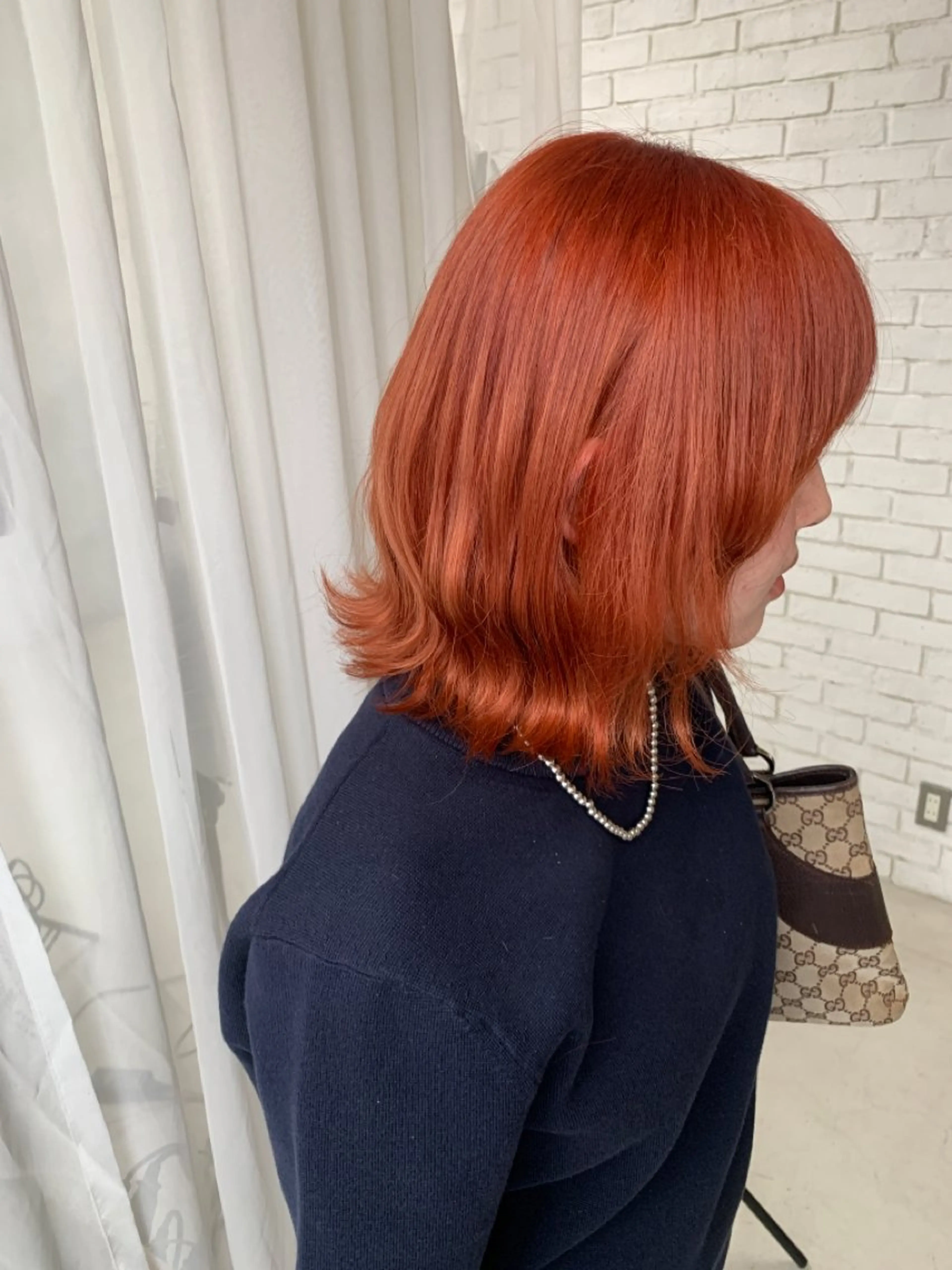 ミディアム カラー ヘアアレンジ オレンジ 🌈難波🌈ベージュ カラー【ヒロム】のヘアスタイル