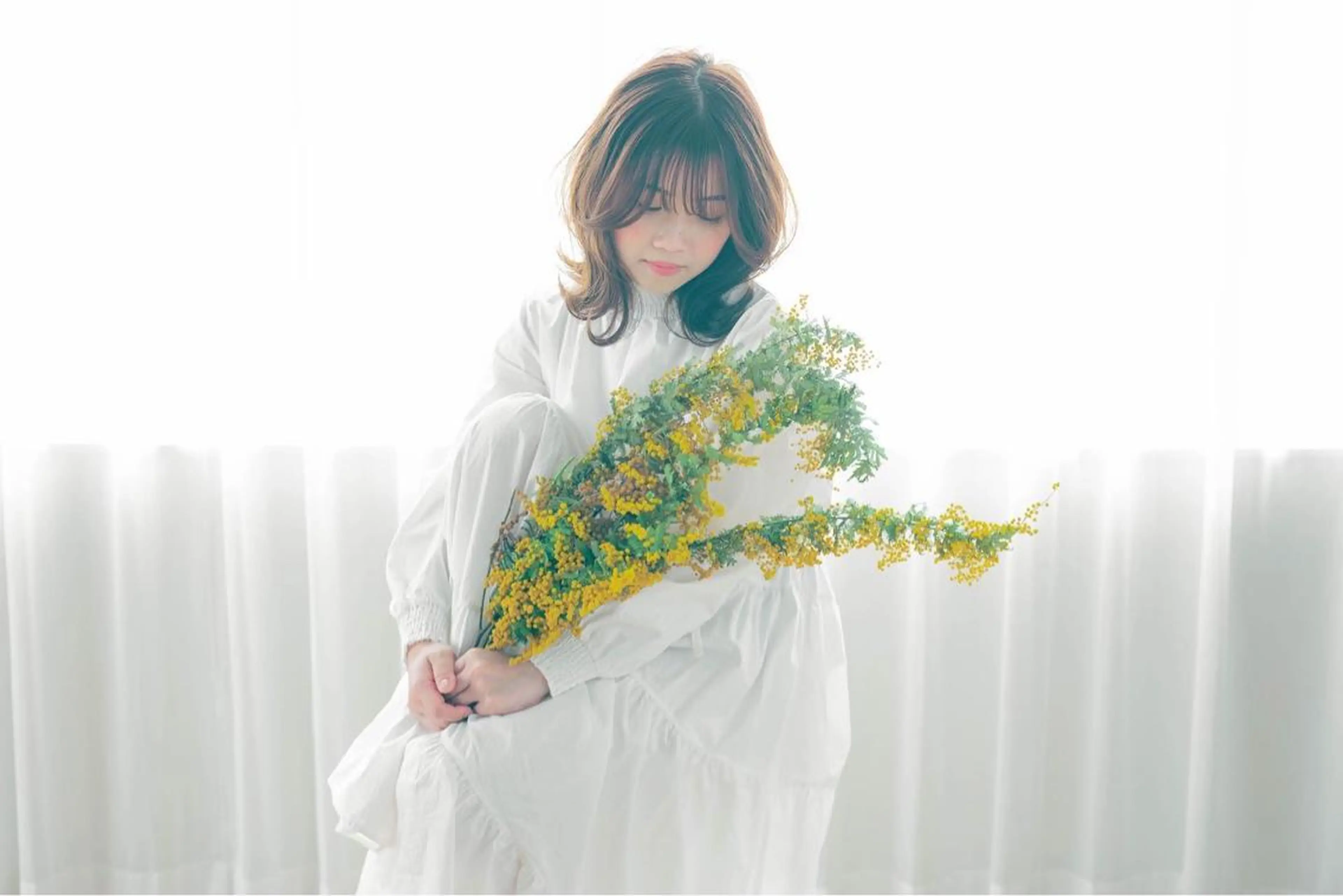 セミロング カラー くびれヘア 韓国風ヘア レイヤーカット ヘアカラー トリートメント フリーランス【Chill-hus】所属・小野 和摩のヘアスタイル