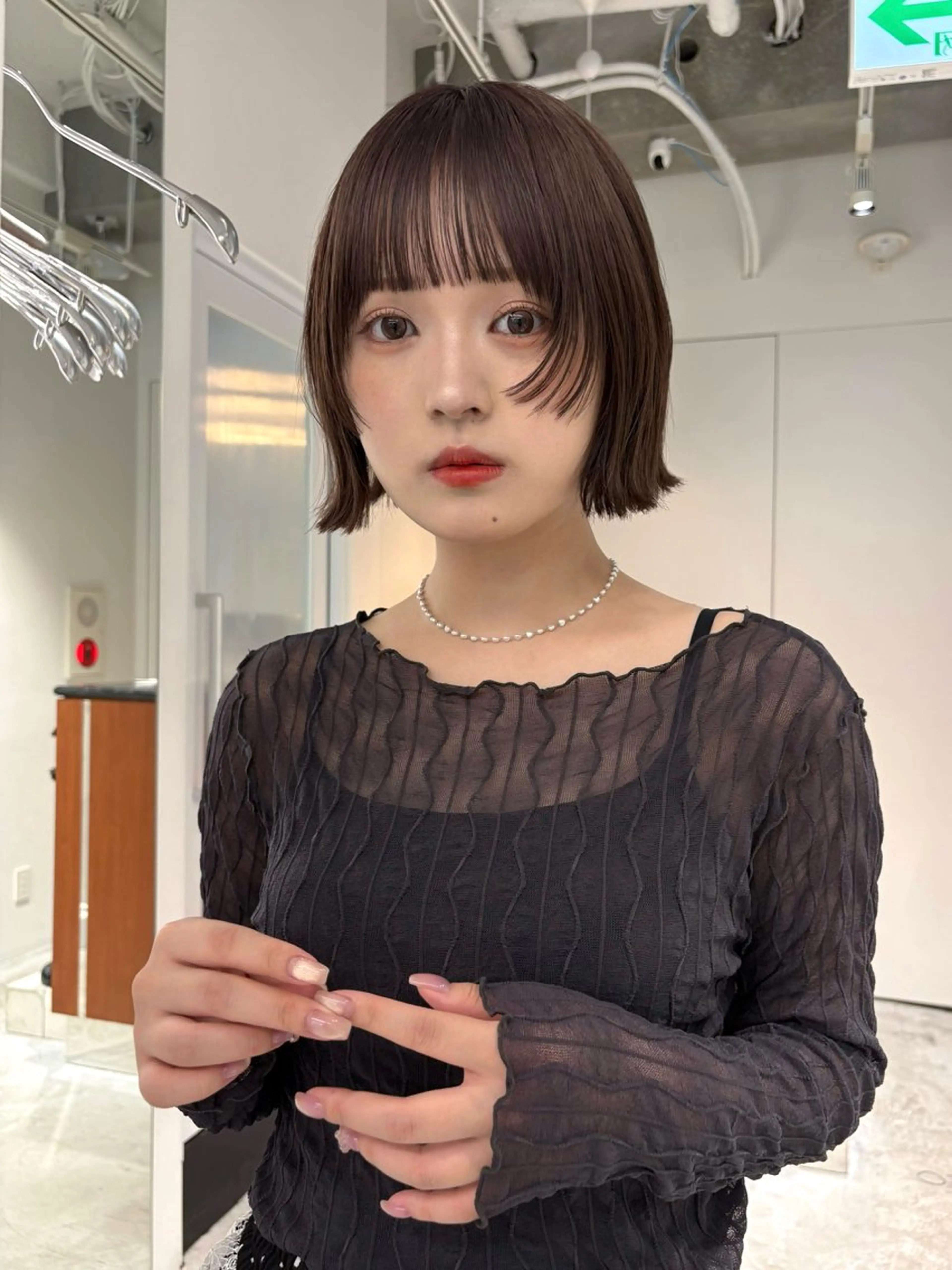 ショート カラー ブラウンカラー ラベンダーカラー マロンブラウン 顔まわりレイヤー 顔周りカット 原 菜帆のヘアスタイル