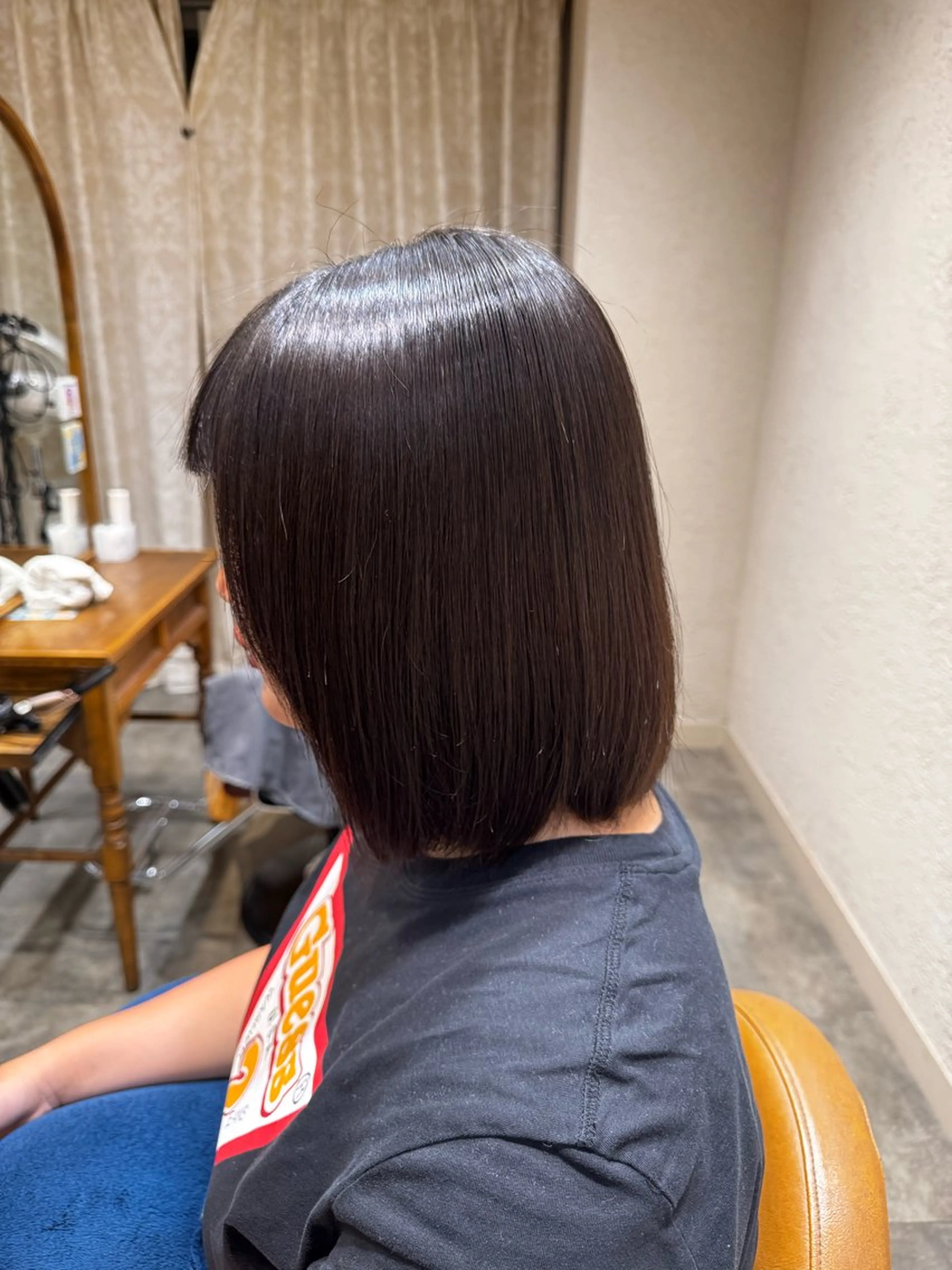 ミディアム 縮毛矯正 トリートメント カットモデル/透明感 艶カラー/Rinのヘアスタイル