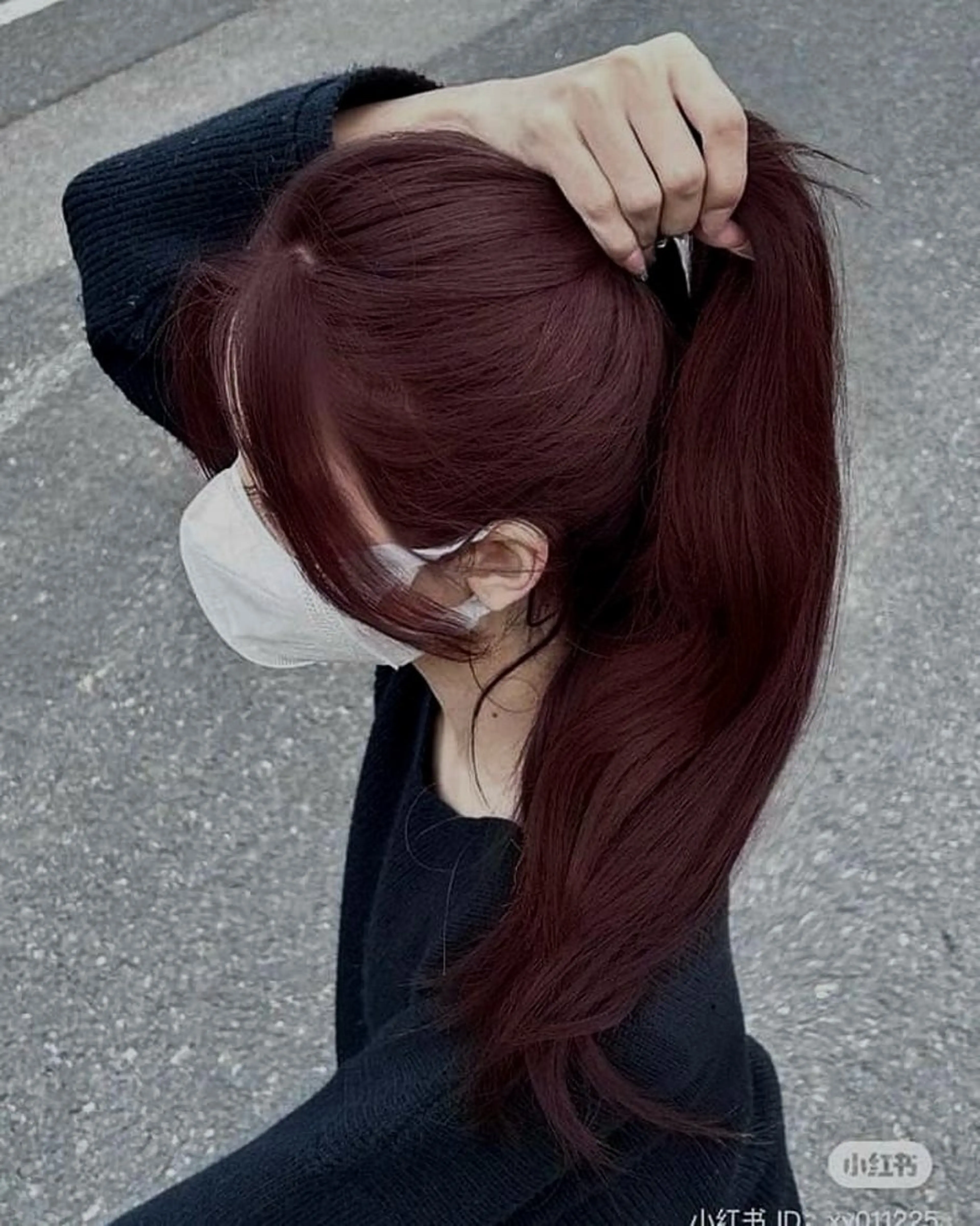 ロング カラー ヘアアレンジ レッドカラー ヘアカラー トリートメント ヘアセット 💎韓国/ レイヤー カット/ 暖色🫧のヘアスタイル