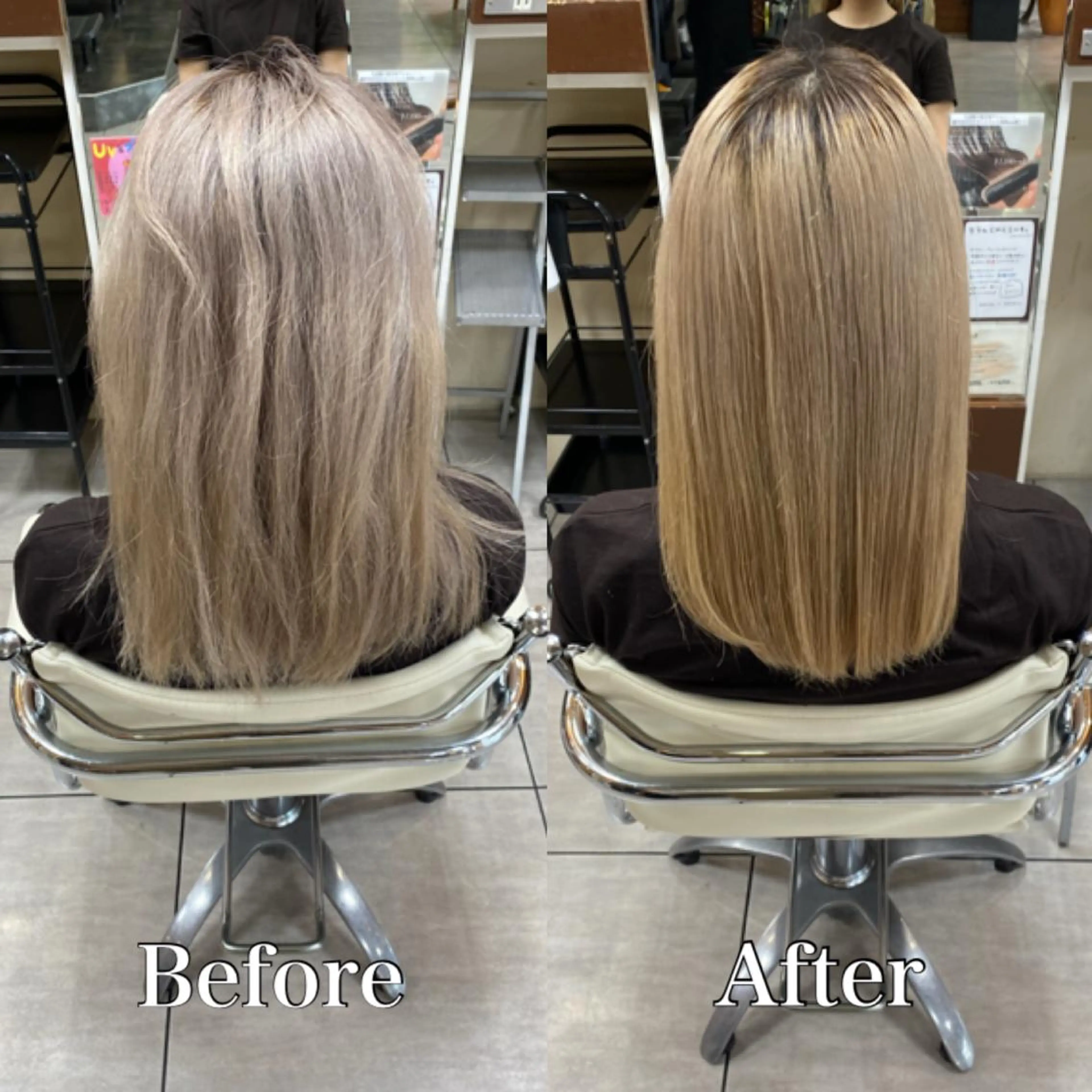 セミロング カラー ヘアアレンジ HAIRSALONLOOP所属・川上 麻梨阿のヘアスタイル