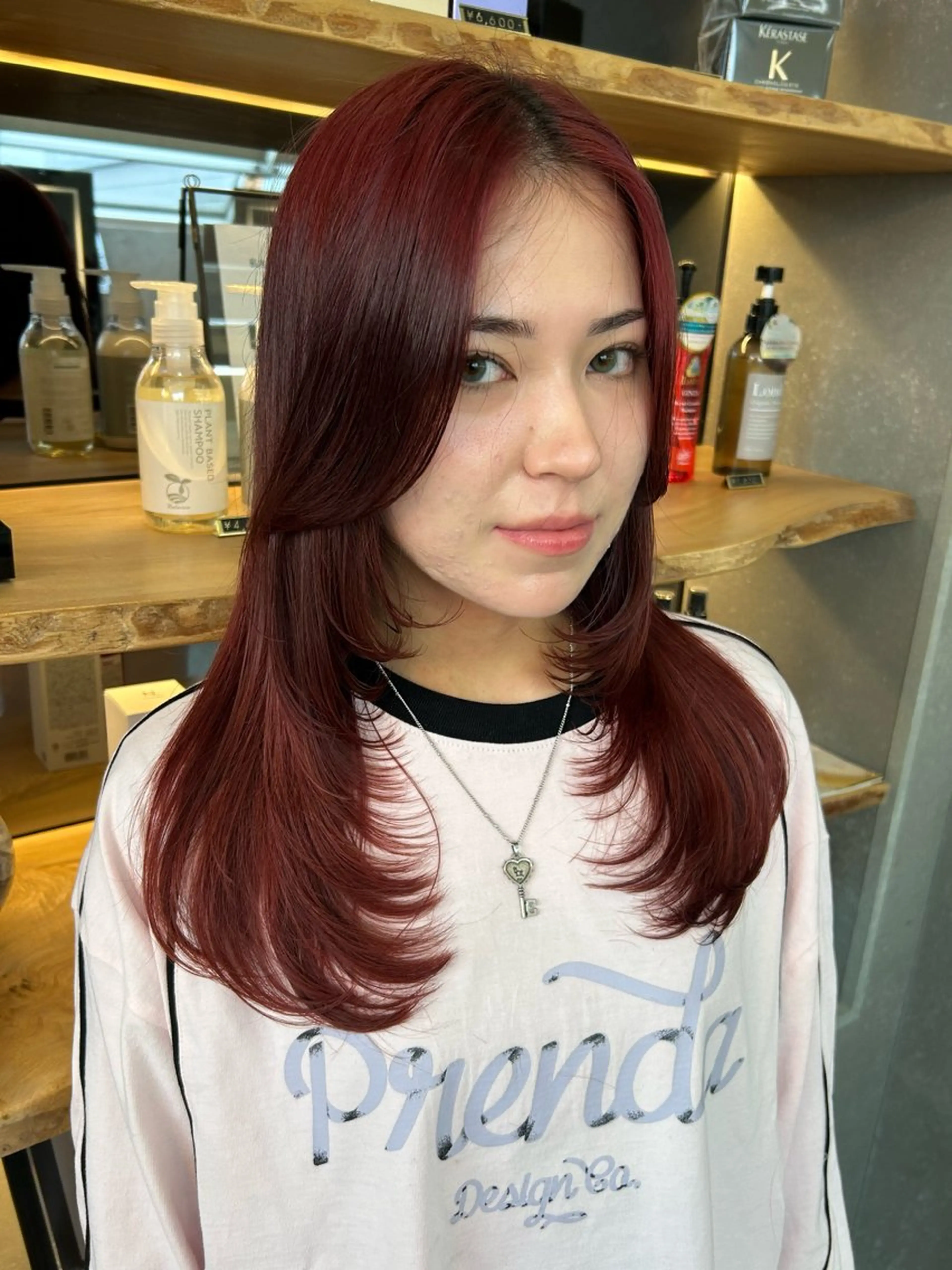 セミロング 顔まわりレイヤー 顔周りカット レイヤーカット 似合わせカット ヘアカラー トリートメント ボブ/くびれボブ/ 髪質改善/Ru-kaのヘアスタイル