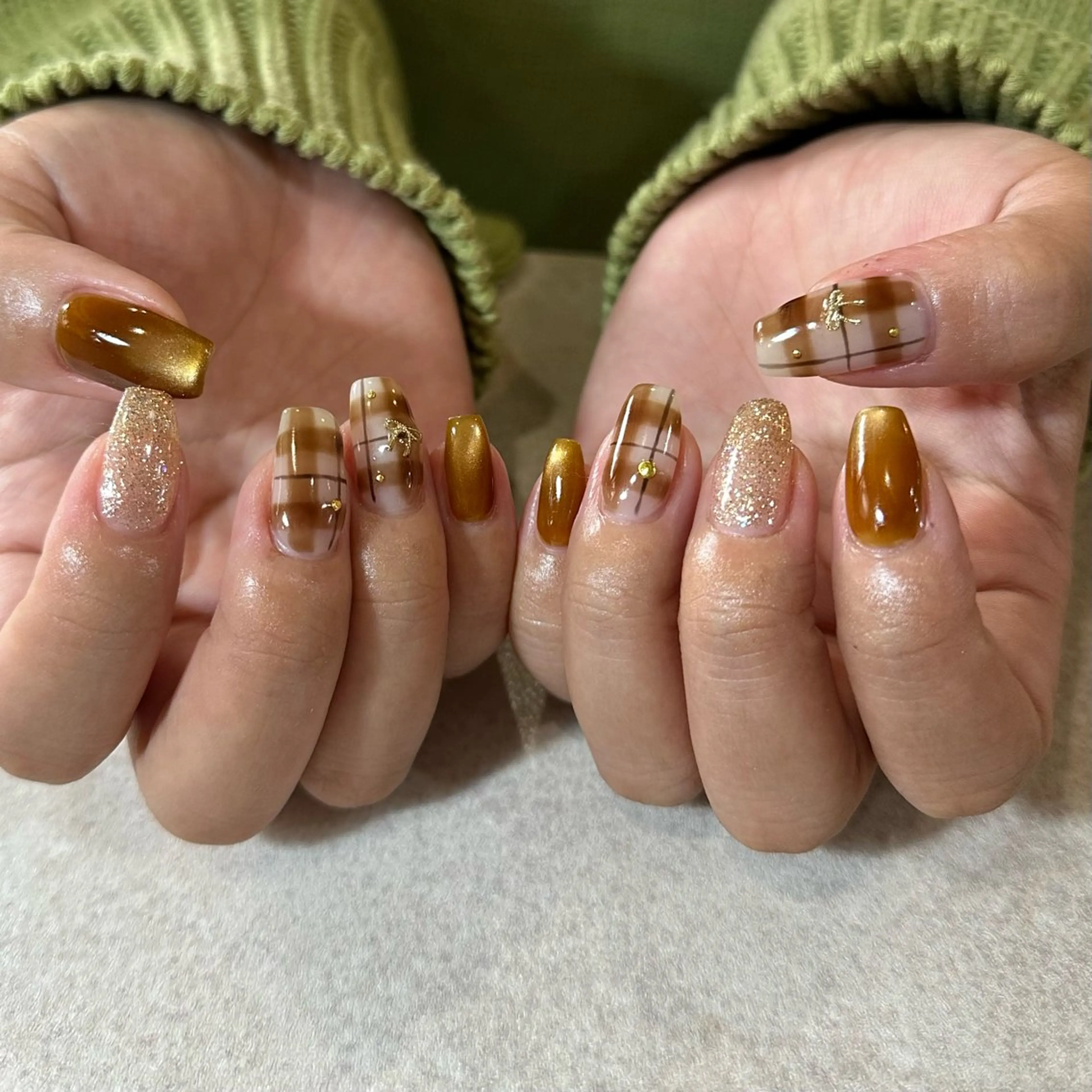 ネイル リボン ハンドネイル nanaco/ 大分府内町ネイルのネイルデザイン