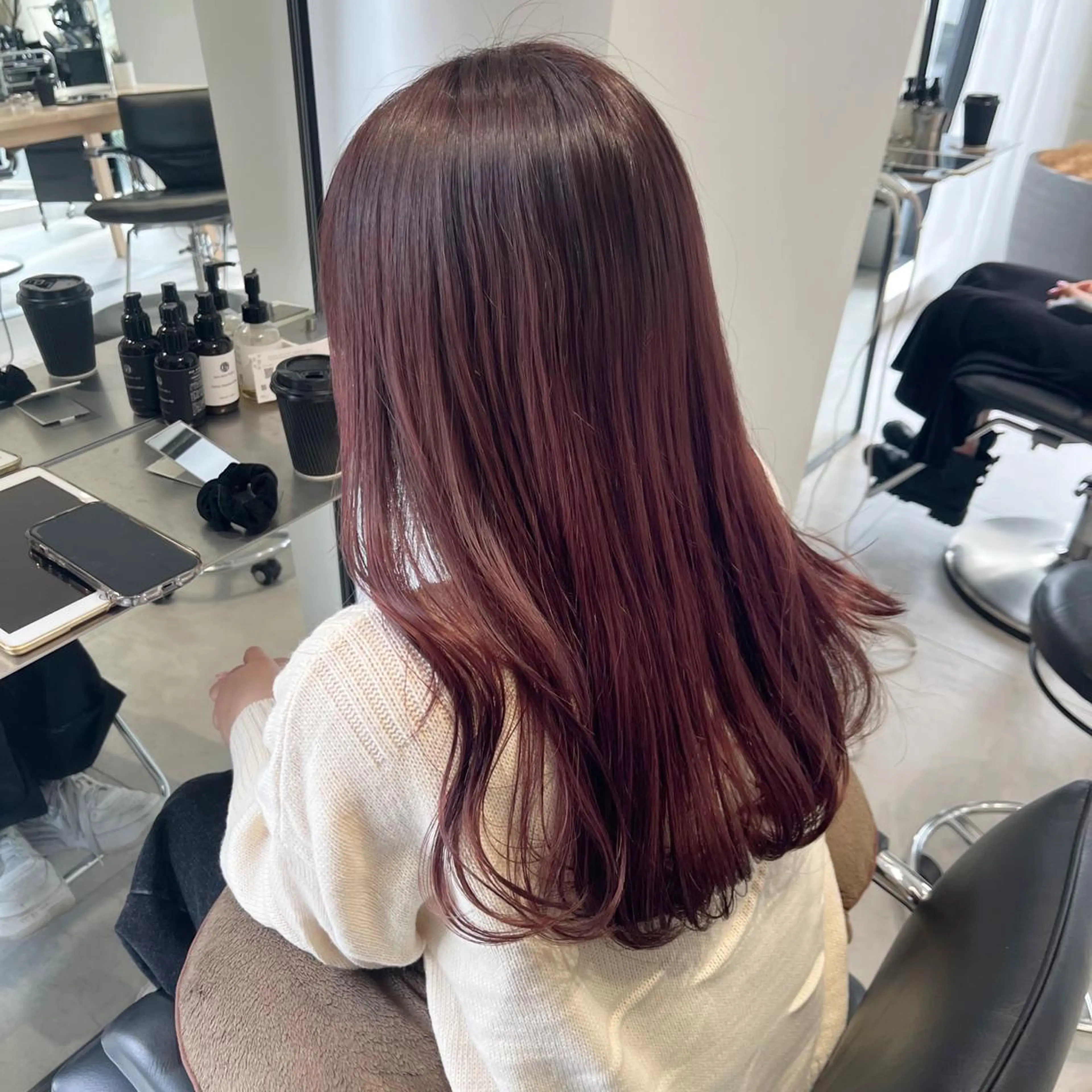 ロング カラー カット ヘアカラー トリートメント ナミ🩶暗髪/暖色 ❤️/透明感/縮毛のヘアスタイル