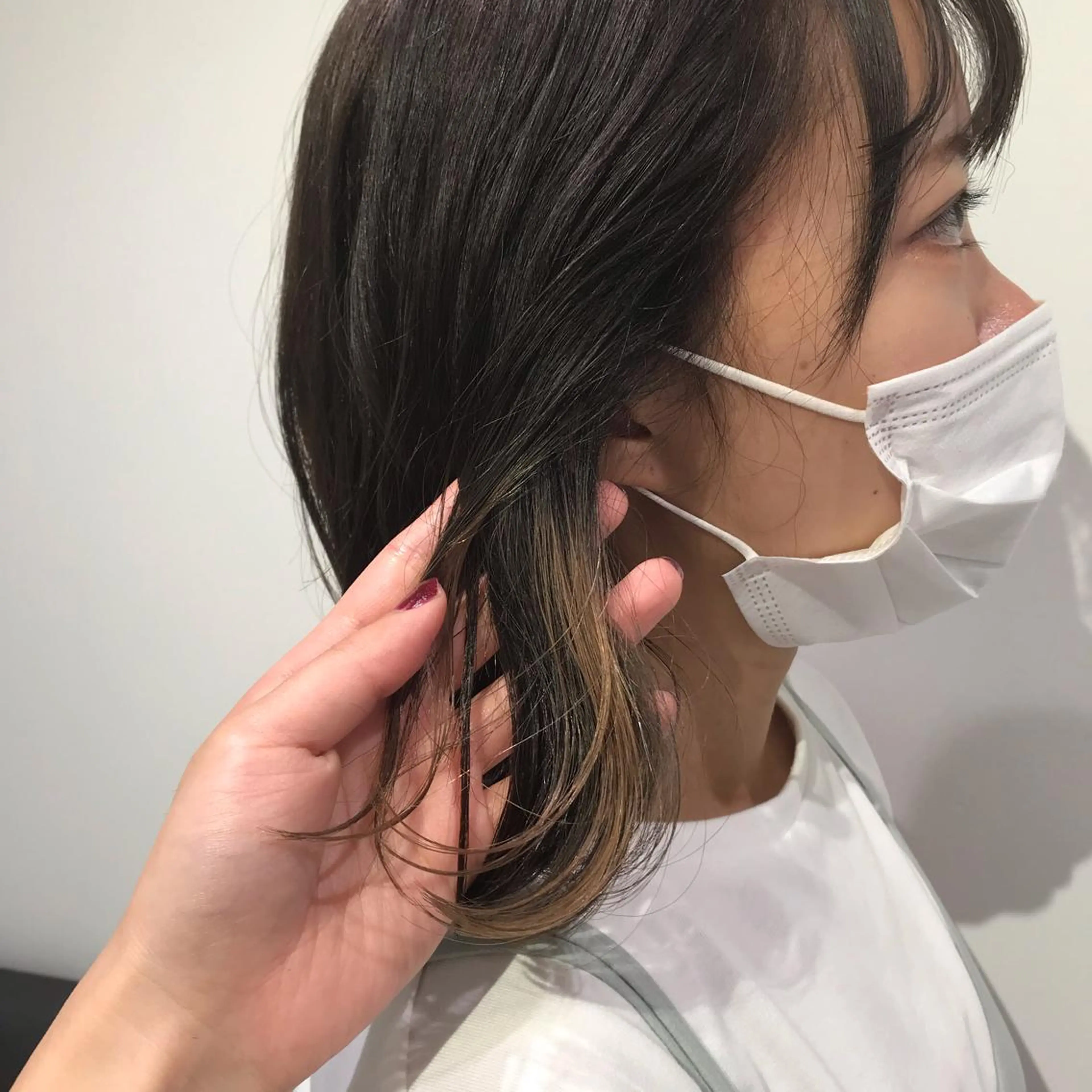 ミディアム カラー ヘアカラー トリートメント 暖色カラー🌹 中山由梨のヘアスタイル