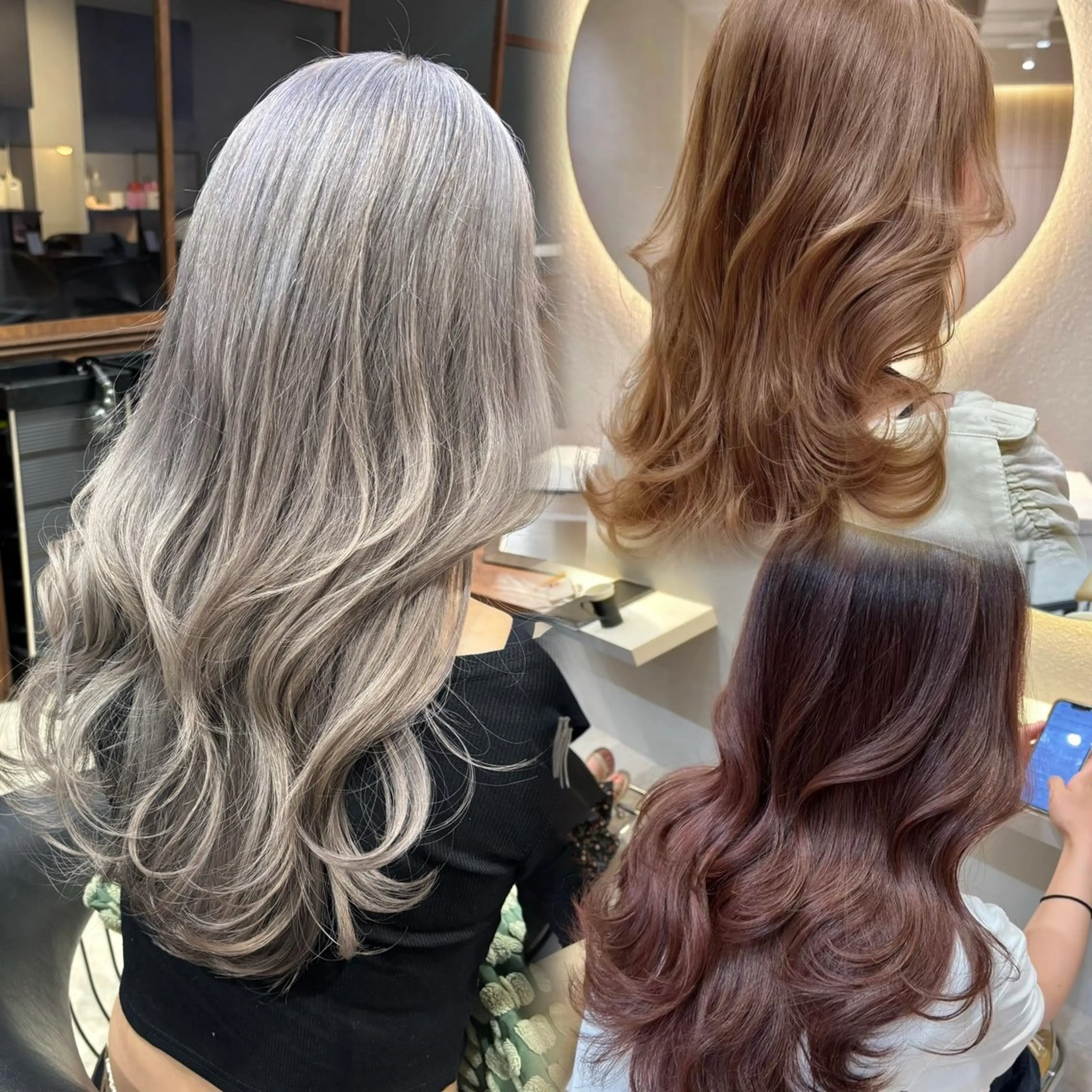 【✨お出かけ前に✨】透明感カラー+トリートメント+ゆるふわ韓国風コテ巻き❣️の写真