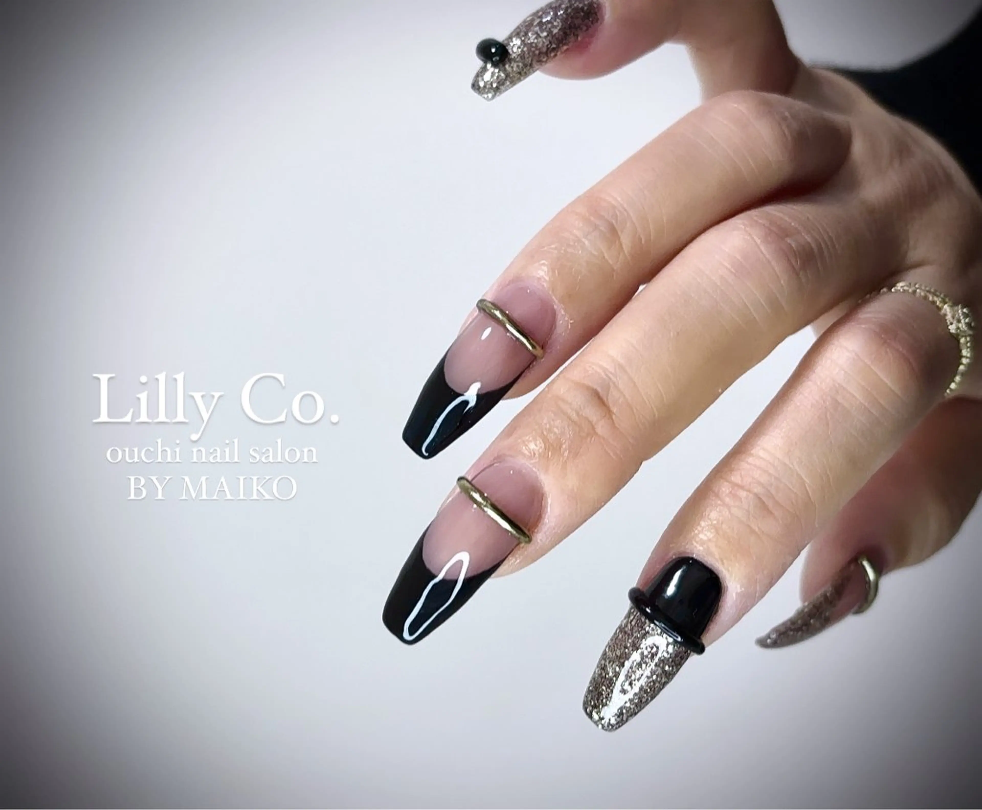 ネイル フレンチネイル ピンク ハンドネイル ハンドケア Lilly Co.のネイルデザイン