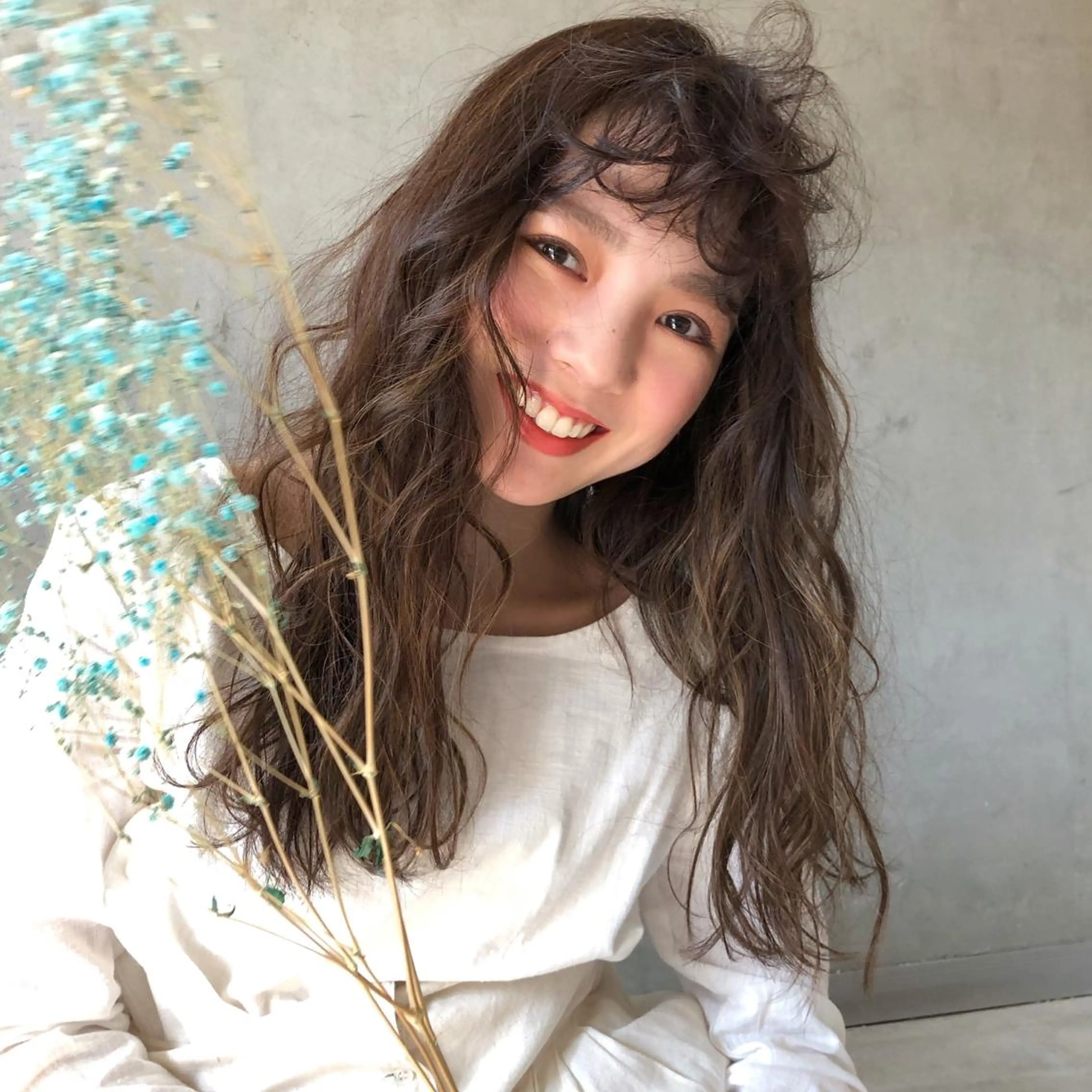 ミディアム カット パーマ トリートメント happy man 🌸血色カラー🌸のヘアスタイル