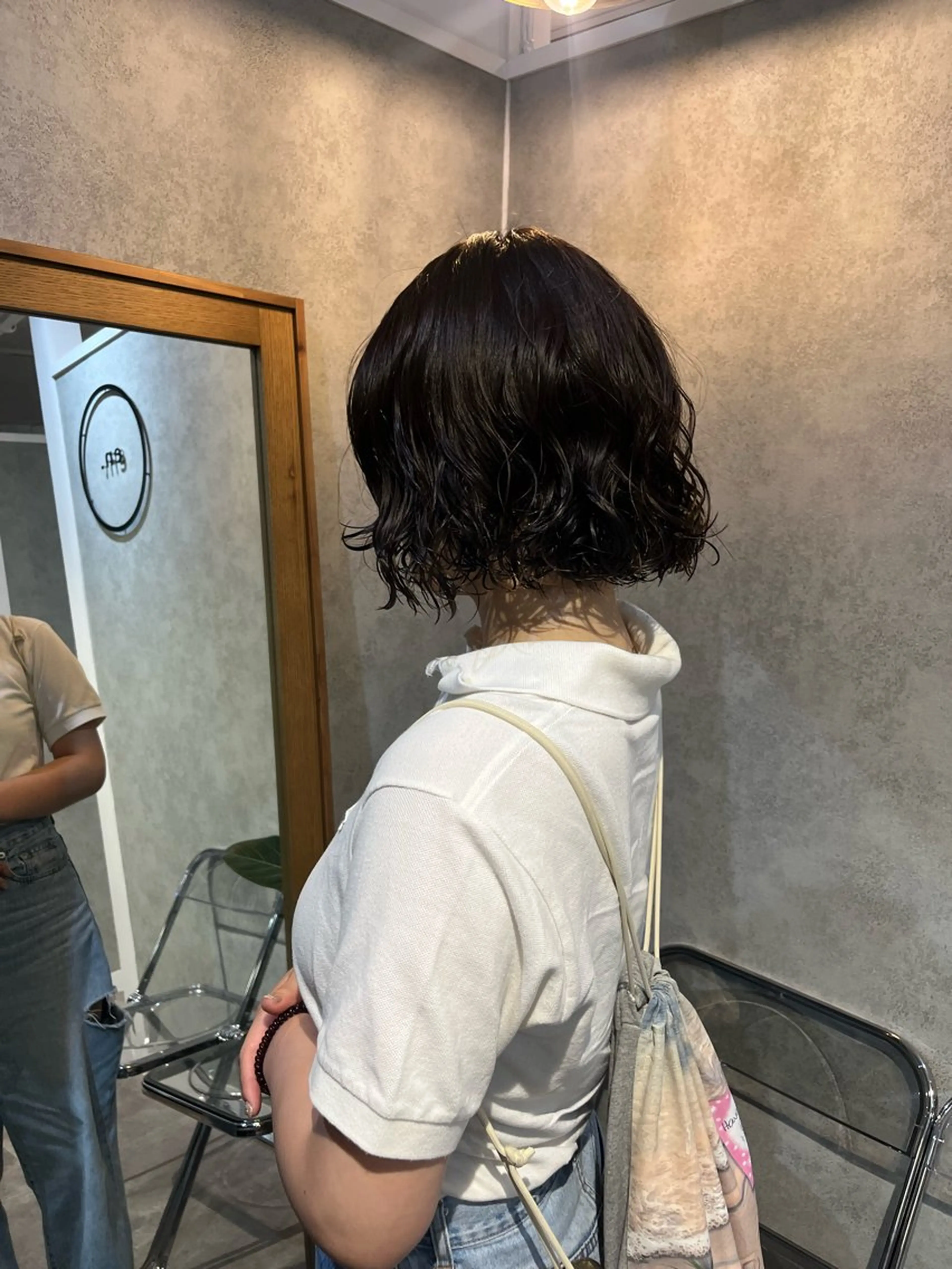 ショート パーマ カット パーマ トリートメント ボブ/ボブパーマ/ オリーブカラー/モエのヘアスタイル