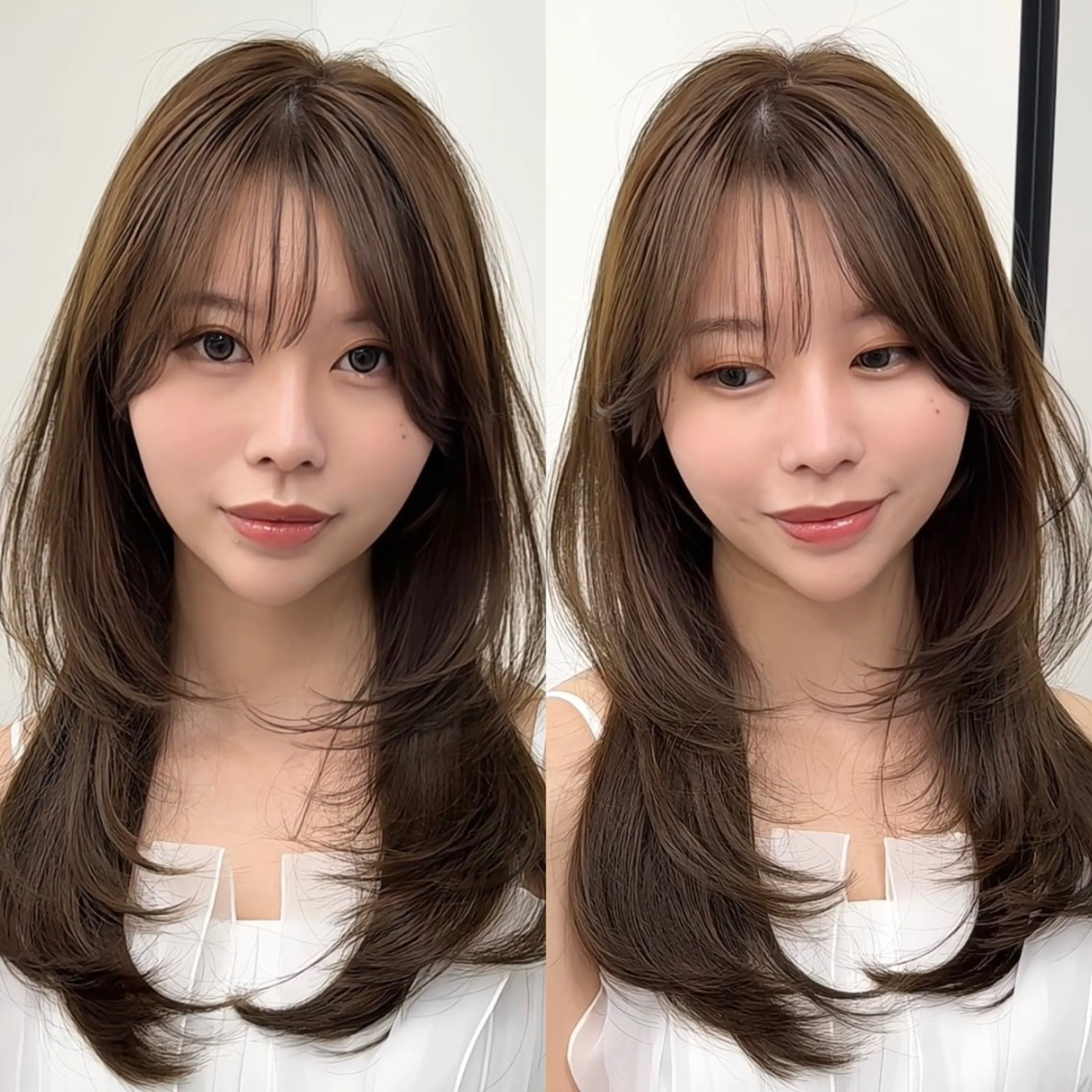ロング カット ヘアカラー トリートメント 韓国ヘア🤍🇰🇷 🫶🏻吉満のヘアスタイル