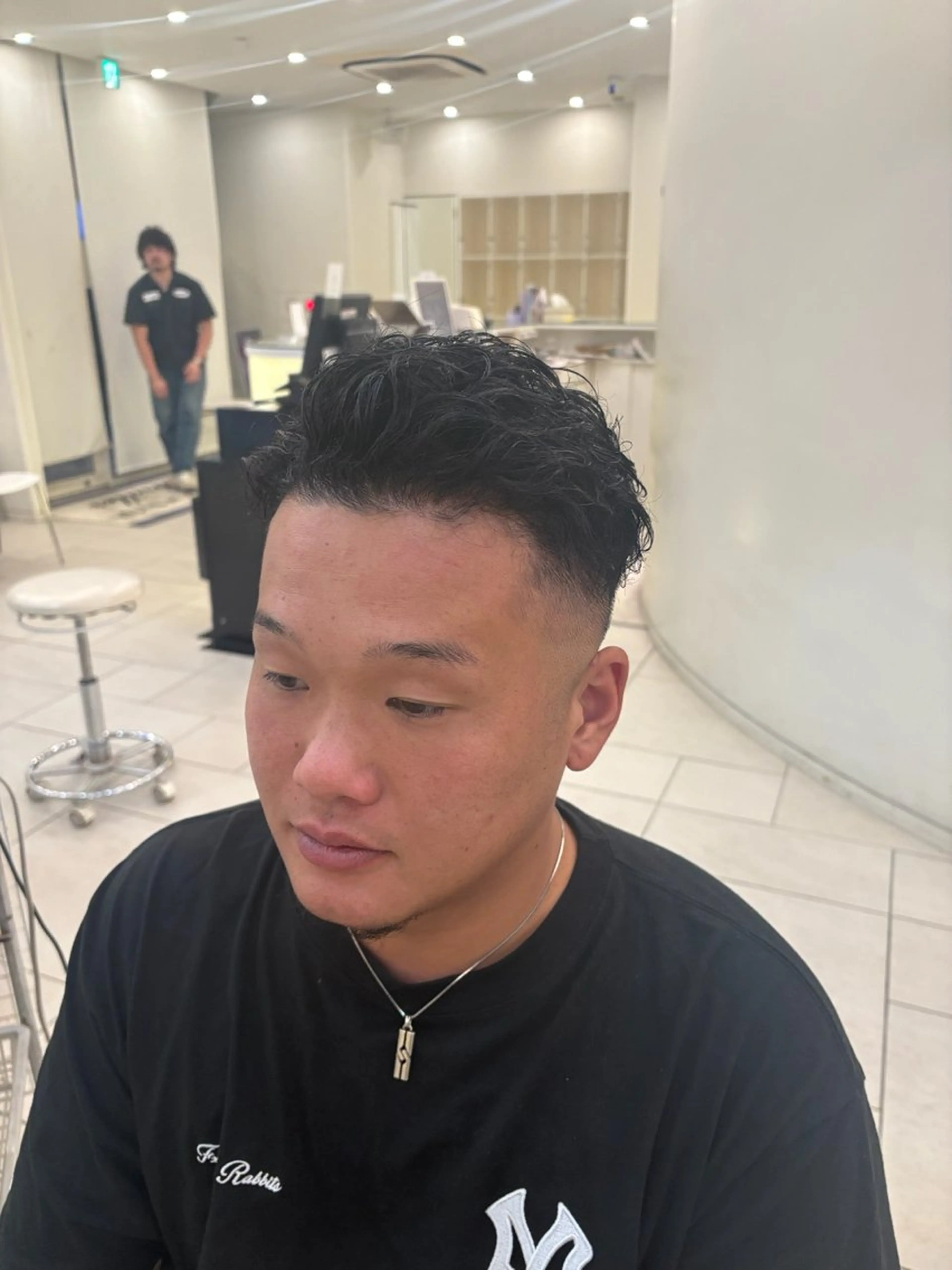 メンズ カット パーマ トリートメント 藤本渚杜/メンズ/ 艶カラーのヘアスタイル