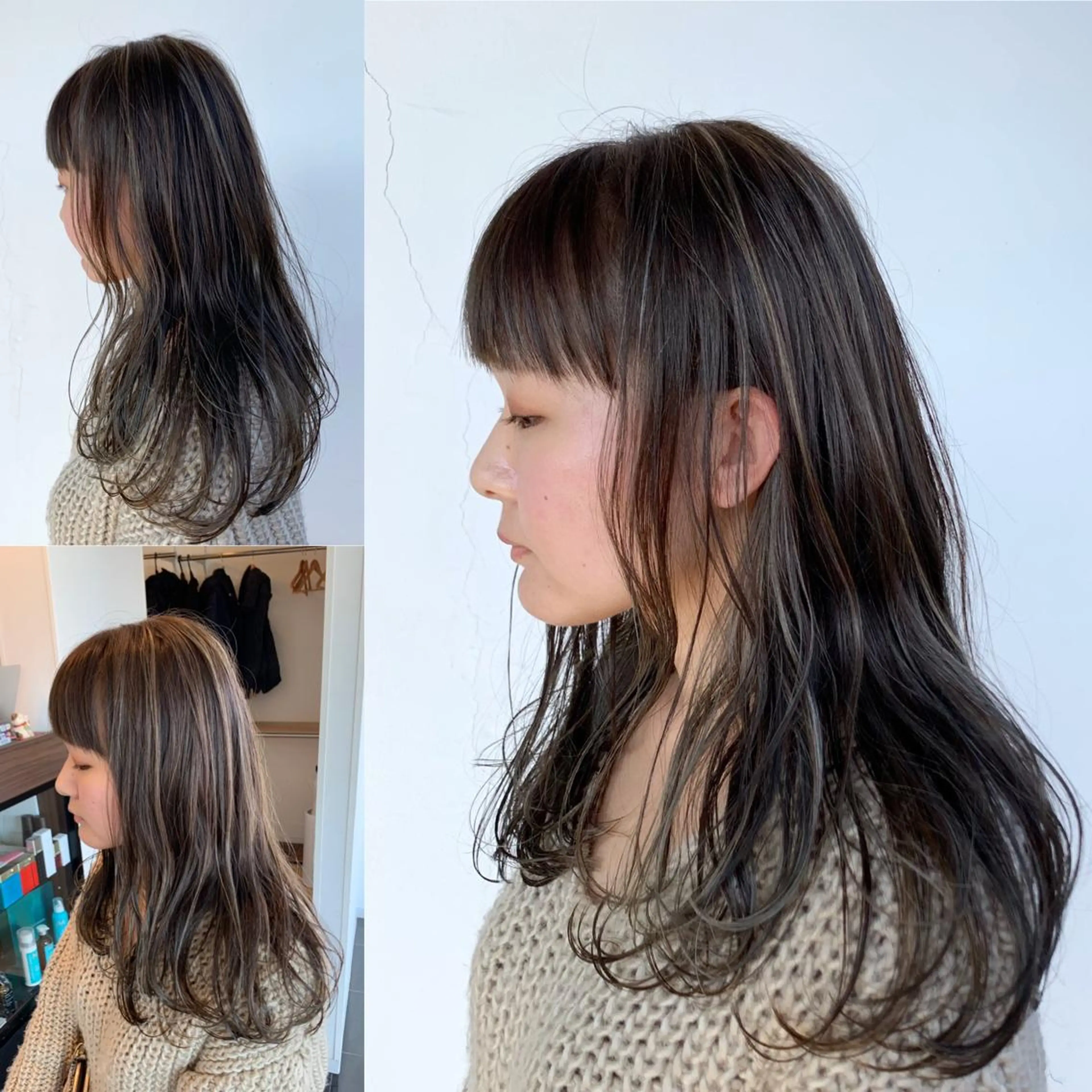 セミロング カラー ハイライトカラー ハイライト salon m ni サロンマーニ所属・久保田 一のヘアスタイル