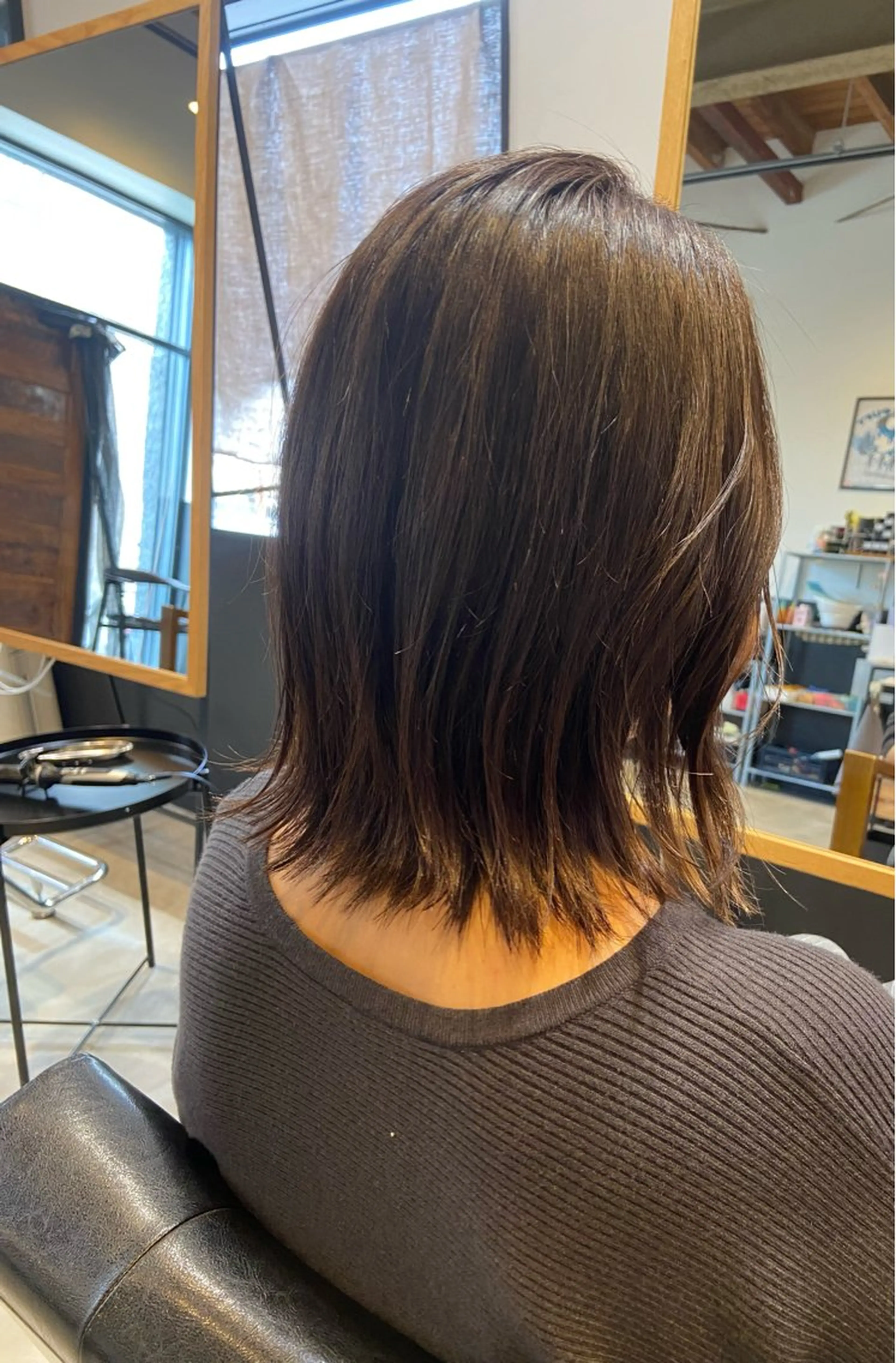ミディアム 外ハネヘア カット ヘアカラー hair salon TOKUNAGA所属・💫縮毛矯正/ カット💫徳永あい子のヘアスタイル