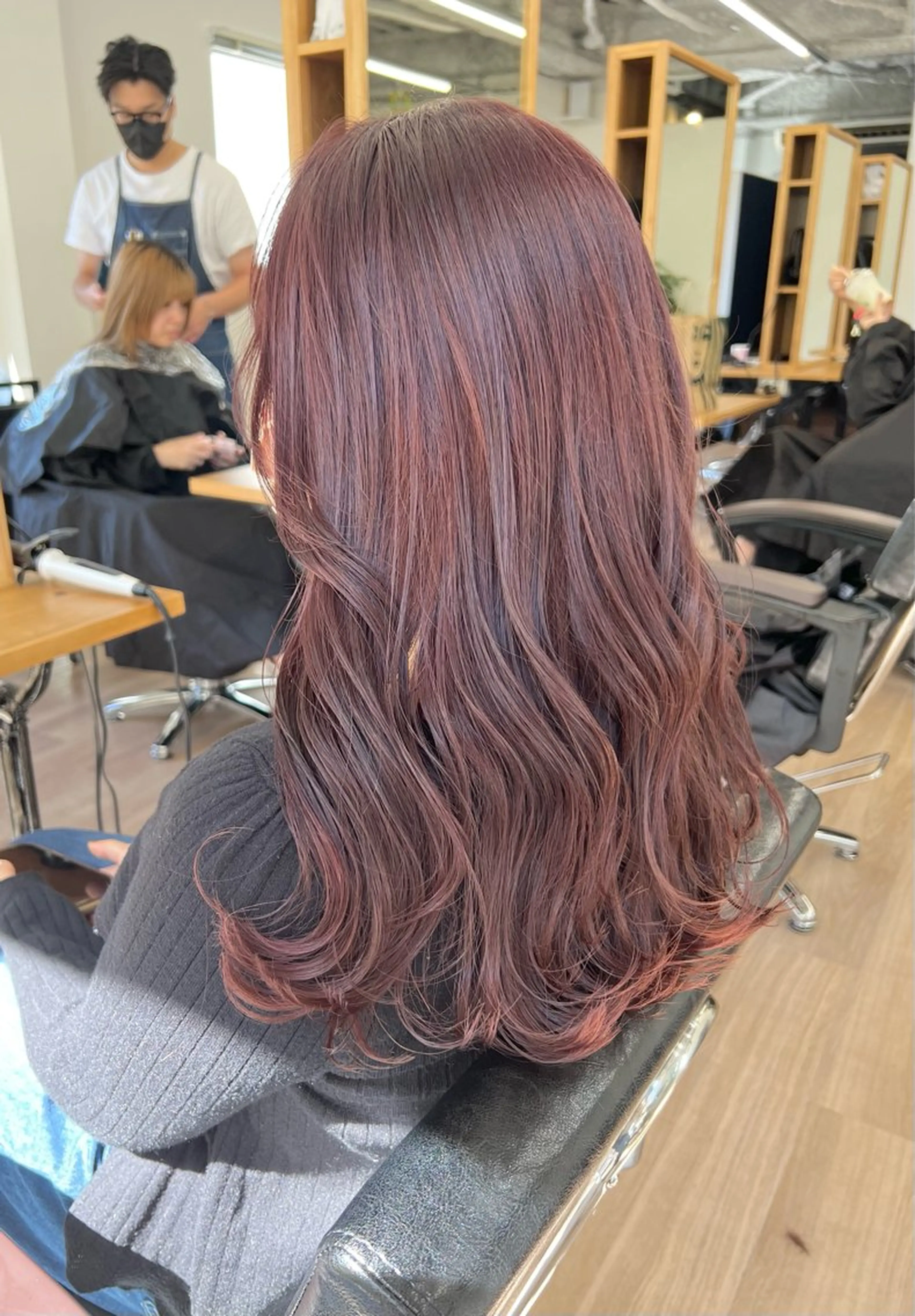 ロング アッシュ ピンクブラウン ハイライト 髪質改善 韓国風ヘア ヘアカラー エクステ ユウハウス BIJOU所属・ユウハウス/ ryousukeのヘアスタイル