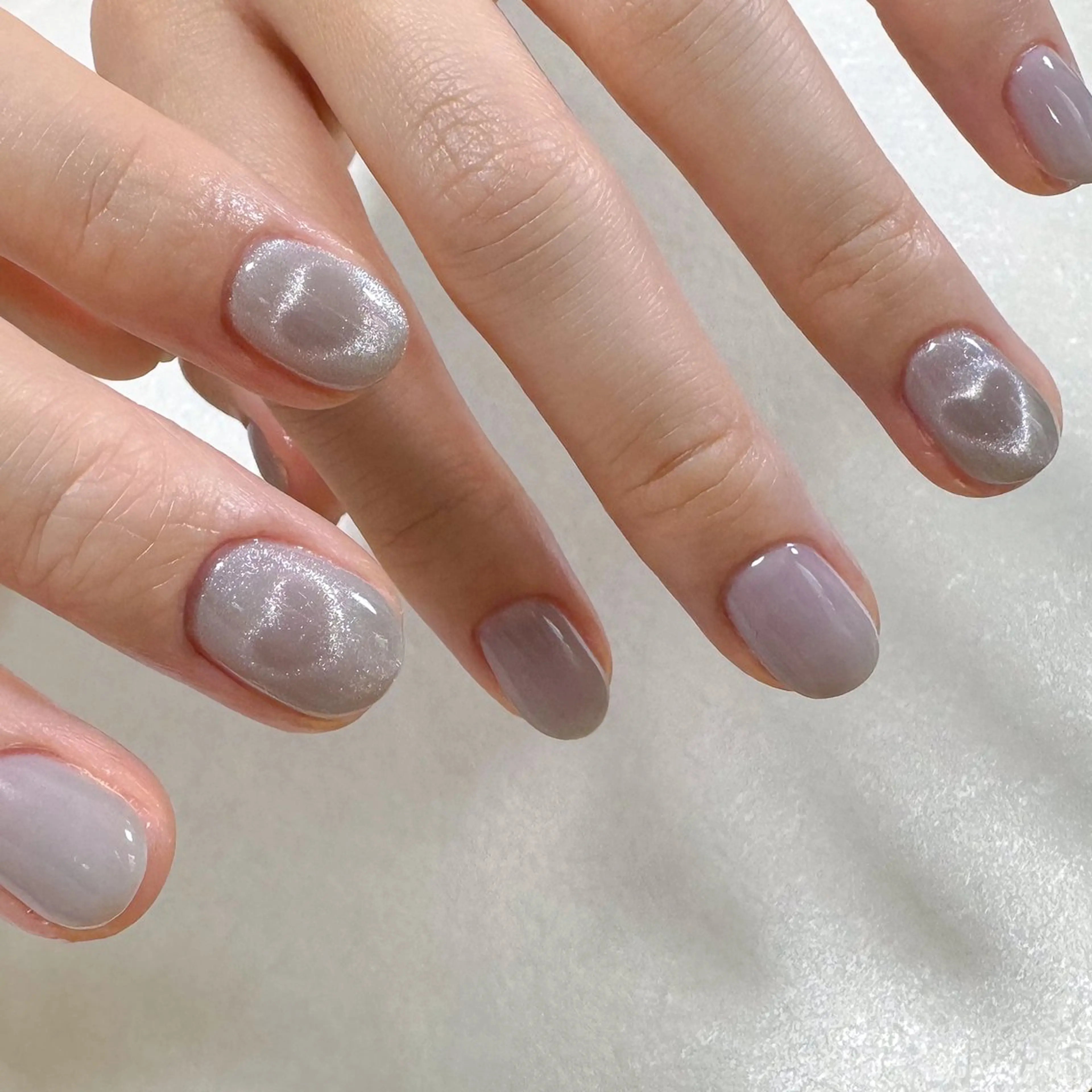 ネイル ブルー ハート マグネットネイル 夏ネイル ハンドネイル pointillé .ayaのネイルデザイン