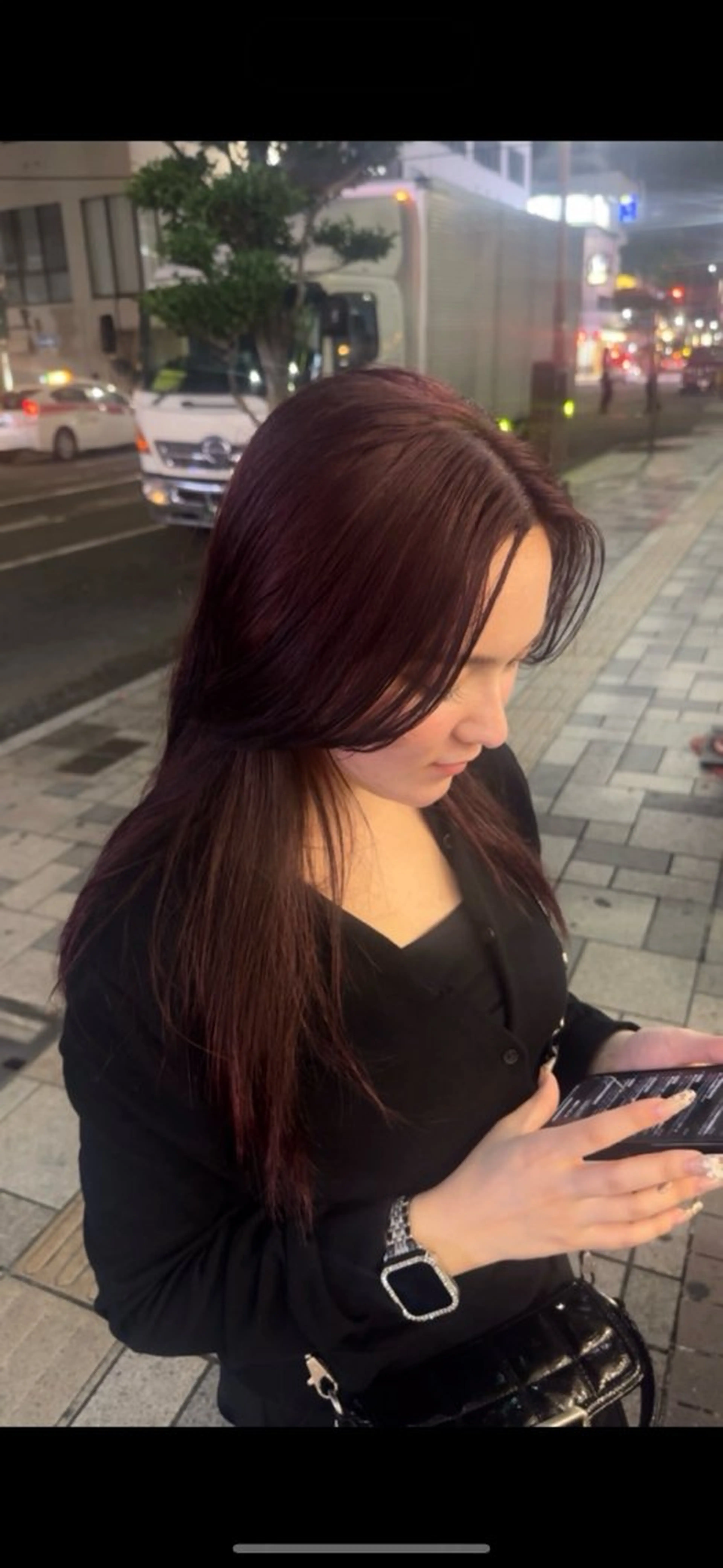 セミロング ヘアカラー Y U  Iのヘアスタイル