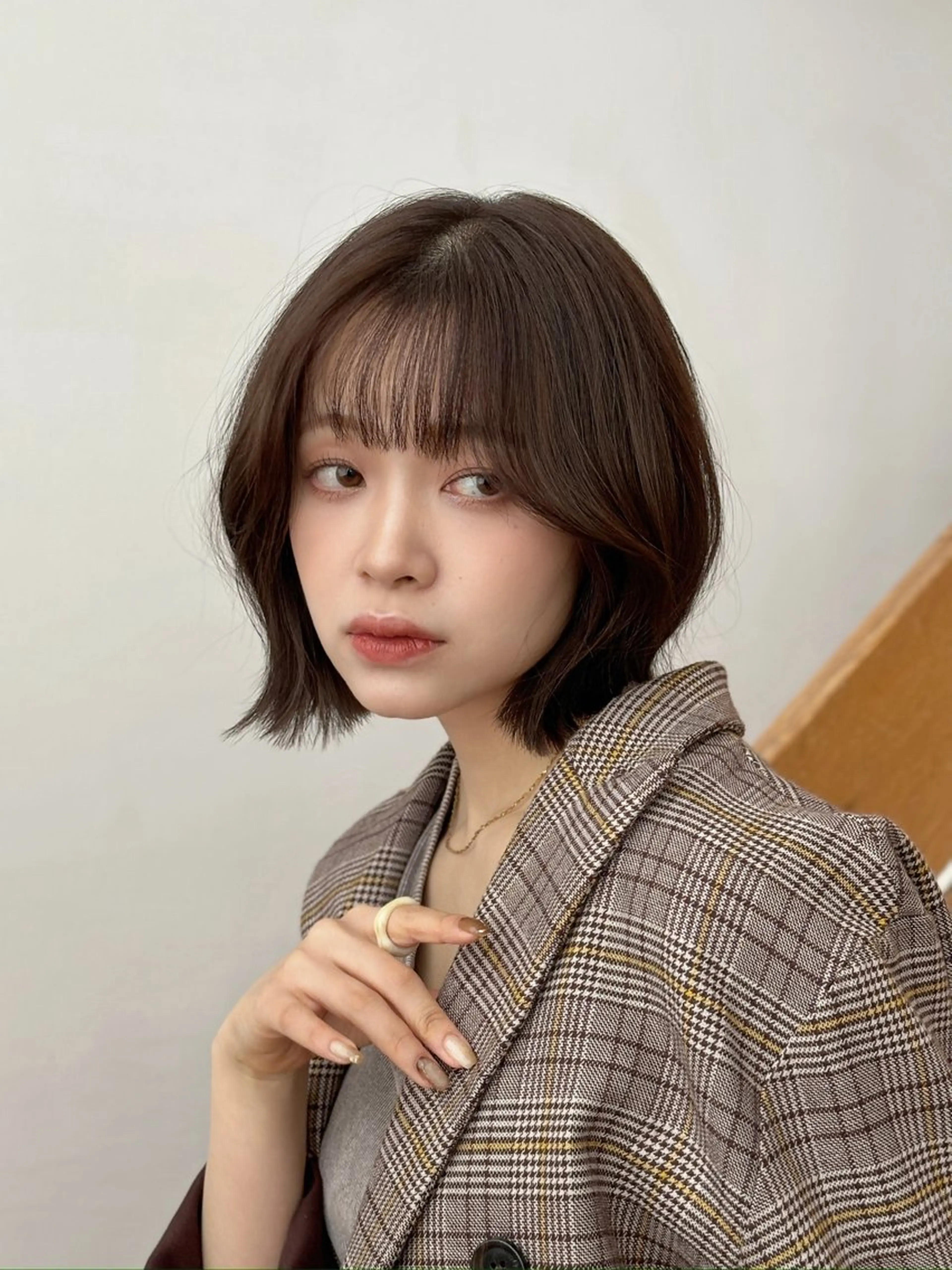 ショート ボブ くびれヘア 【韓国レイヤーカット 特化】ハッシュカットのヘアスタイル