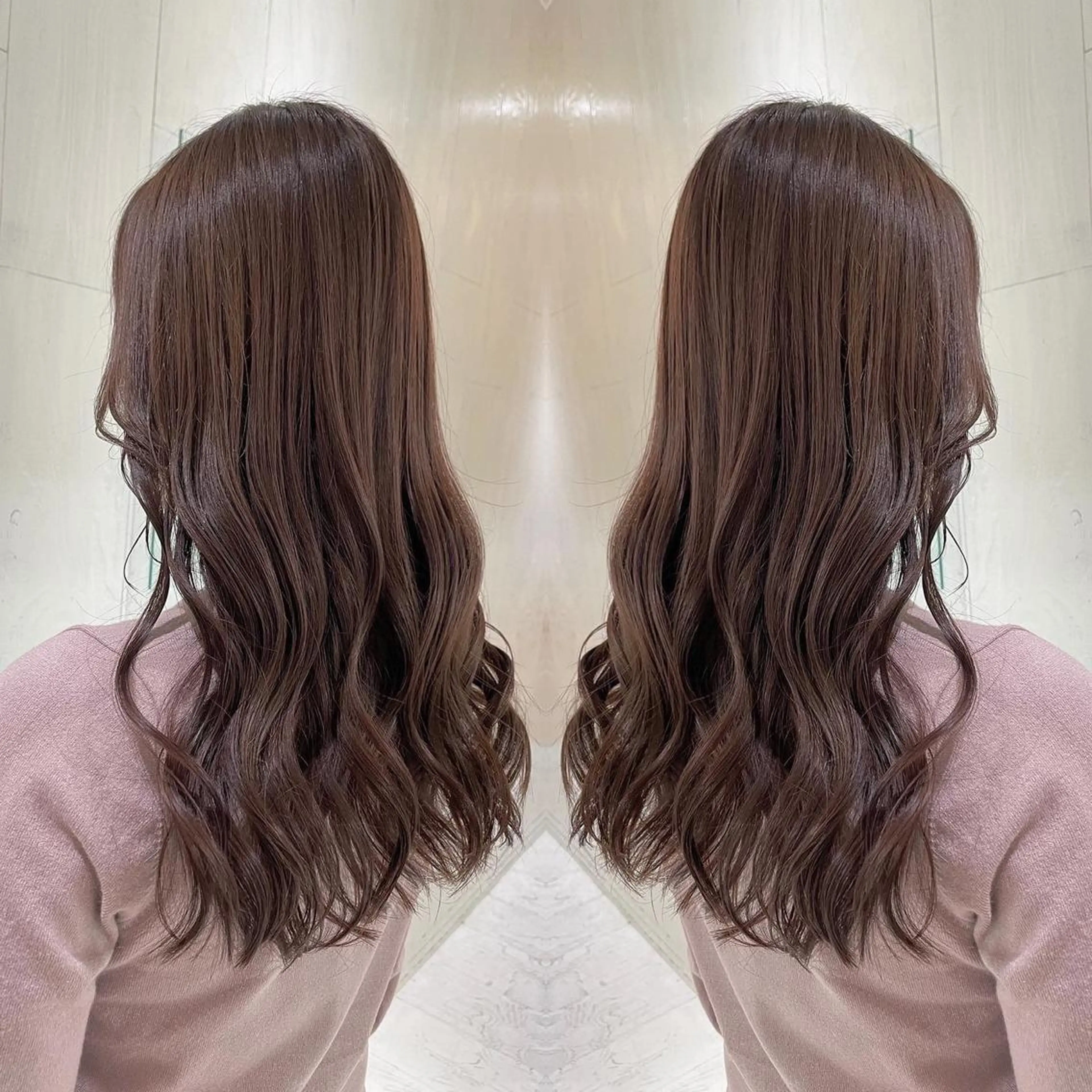 ロング カラー アッシュ 透明感カラー バイオレットカラー 外国人風カラー レイヤーカット カット ヘアカラー トリートメント 河合秀明/ハイライト /インナーカラーのヘアスタイル