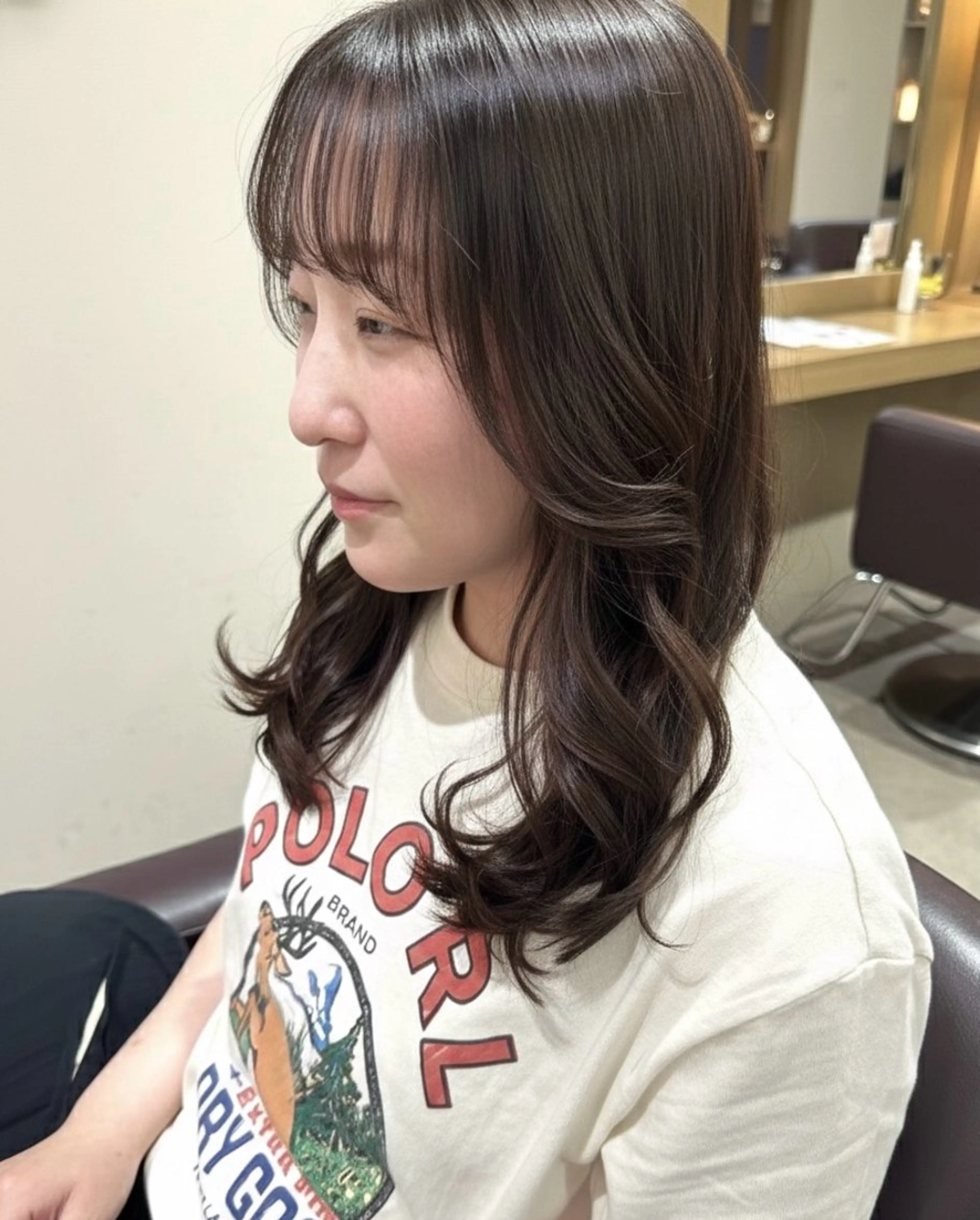 ミディアム カット パーマ トリートメント 韓国風パーマ❁ fu-ka❁艶カラーのヘアスタイル