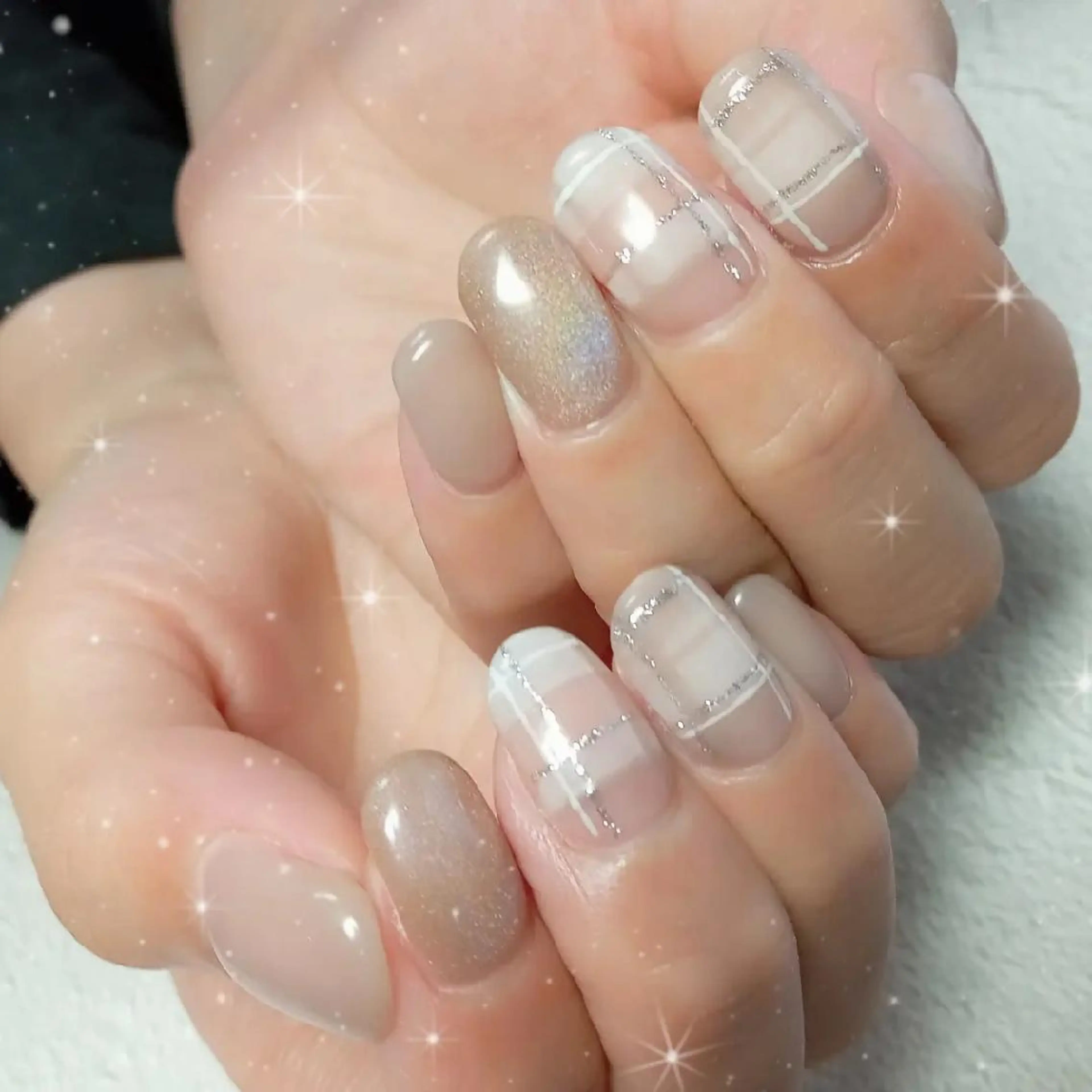 ネイル キラキラネイル マグネットネイル ビー玉ネイル シンプルネイル ブライダルネイル ハンドネイル flure de neige yukiのネイルデザイン
