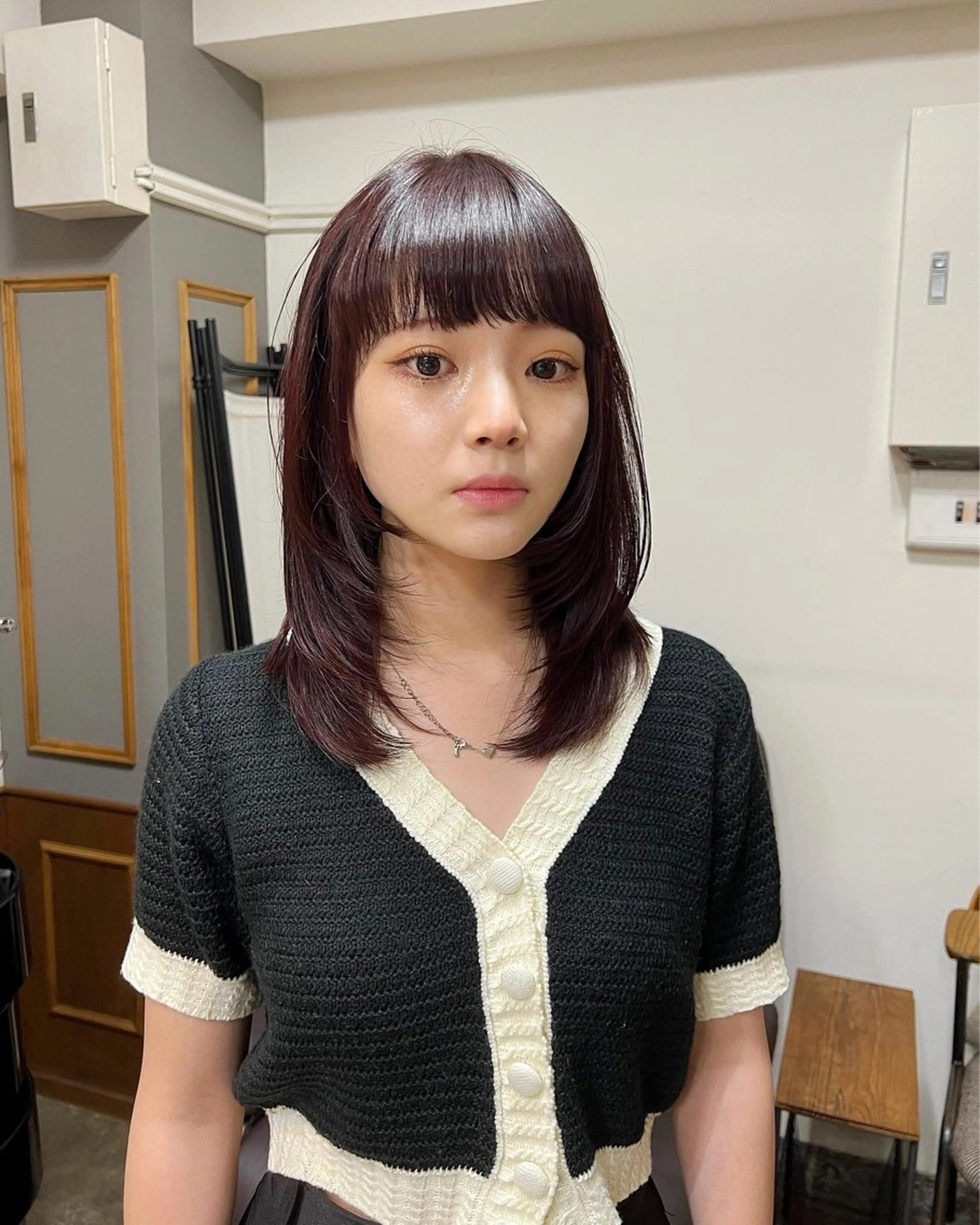 セミロング カラー ブリーチ ブリーチなしカラー カット ヘアカラー トリートメント takada kohのヘアスタイル
