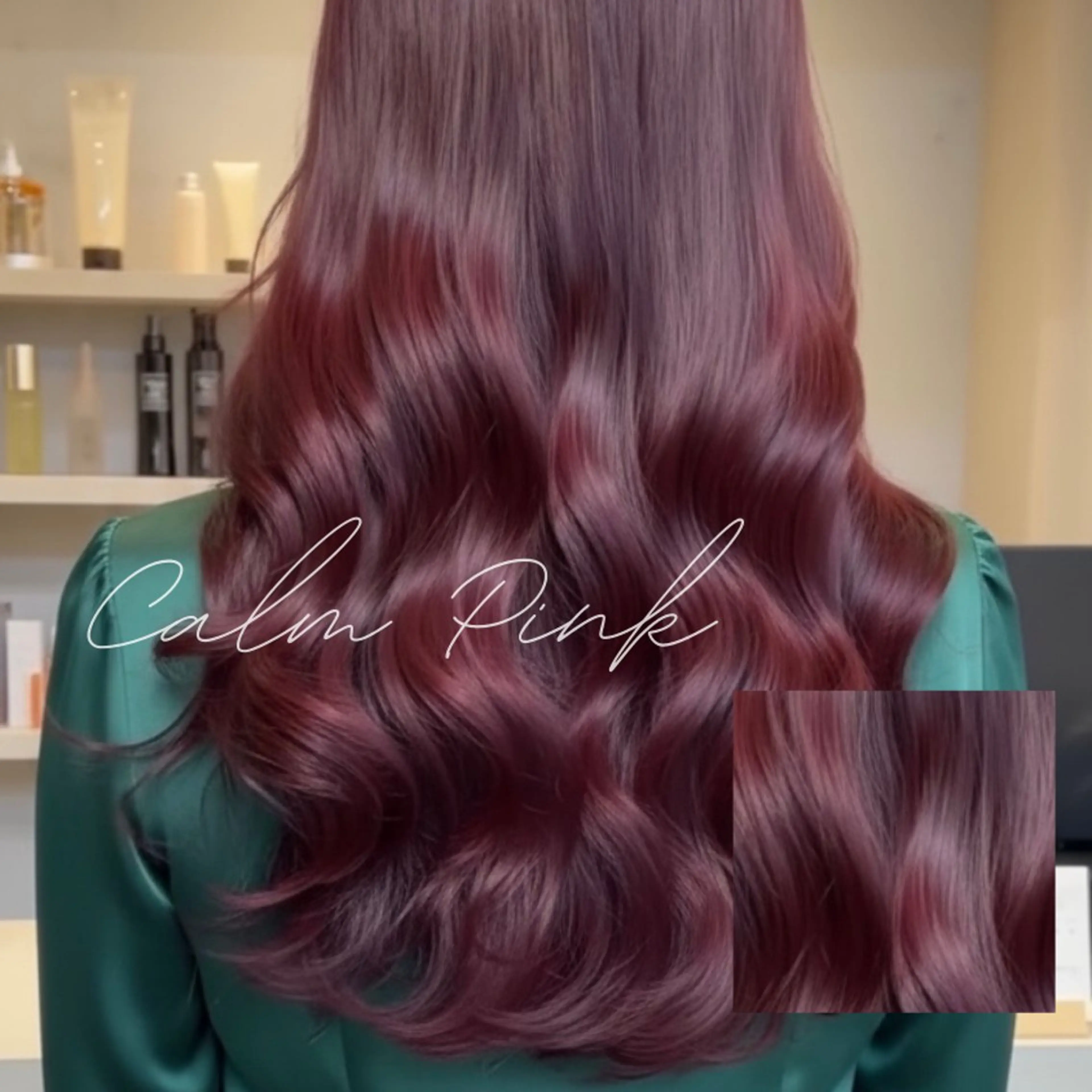 ロング カラー ブリーチ ブリーチなしカラー ピンクカラー ヘアカラー トリートメント ✨翔/ブリーチなし カラー/博多駅1分のヘアスタイル