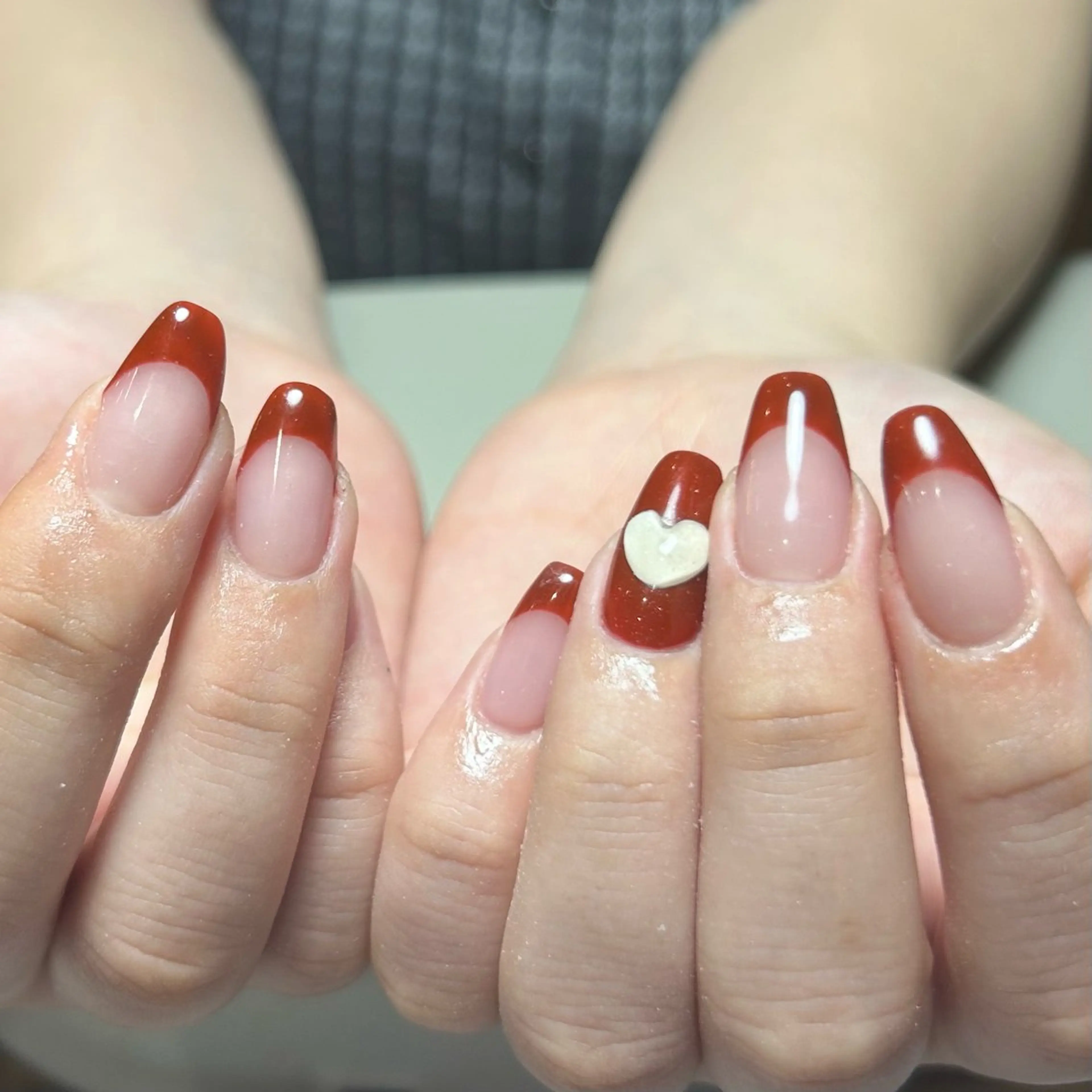 ネイル ブラウン フレンチネイル Etel atelier.のネイルデザイン