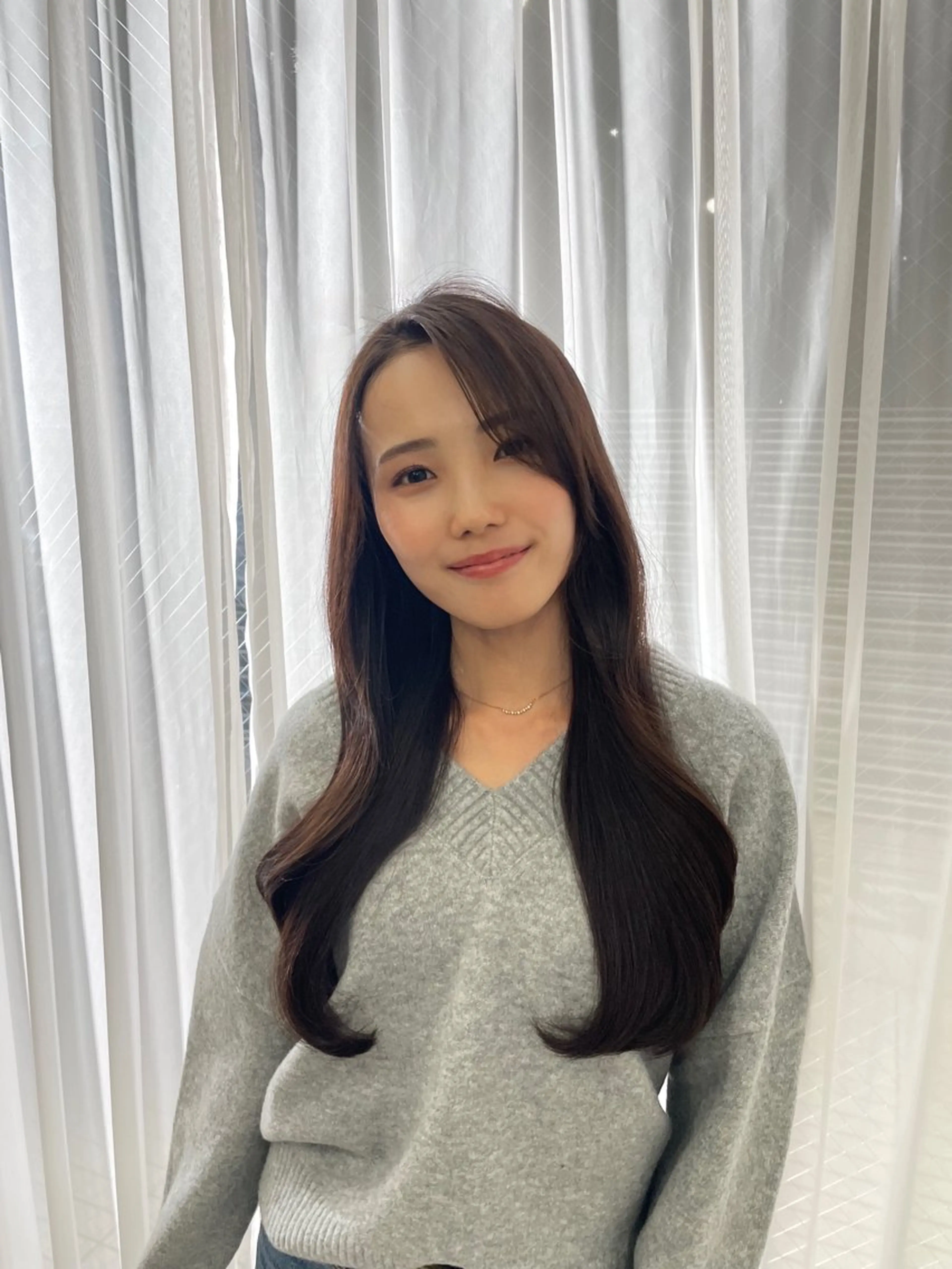 ロング カット ヘアカラー トリートメント 顔周り/レイヤー🎀 natsumiのヘアスタイル