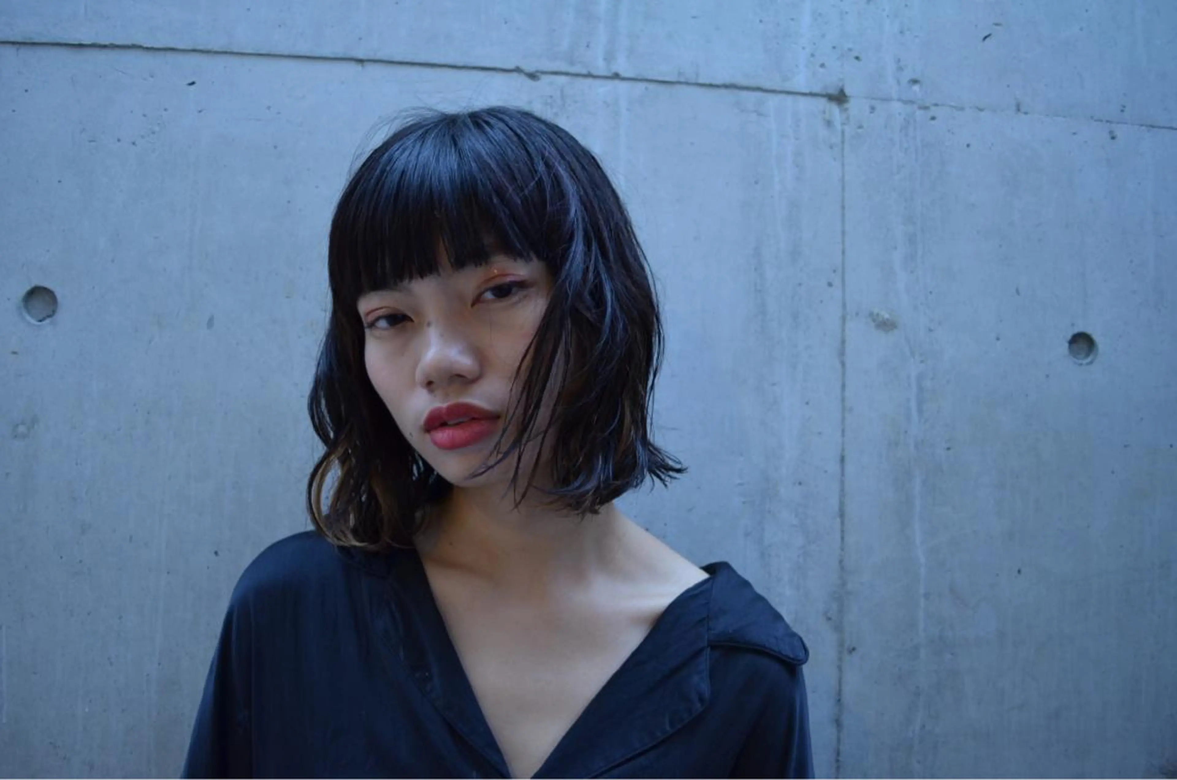 ミディアム カラー パーマ ミディアムパーマ Lagom なかだのヘアスタイル