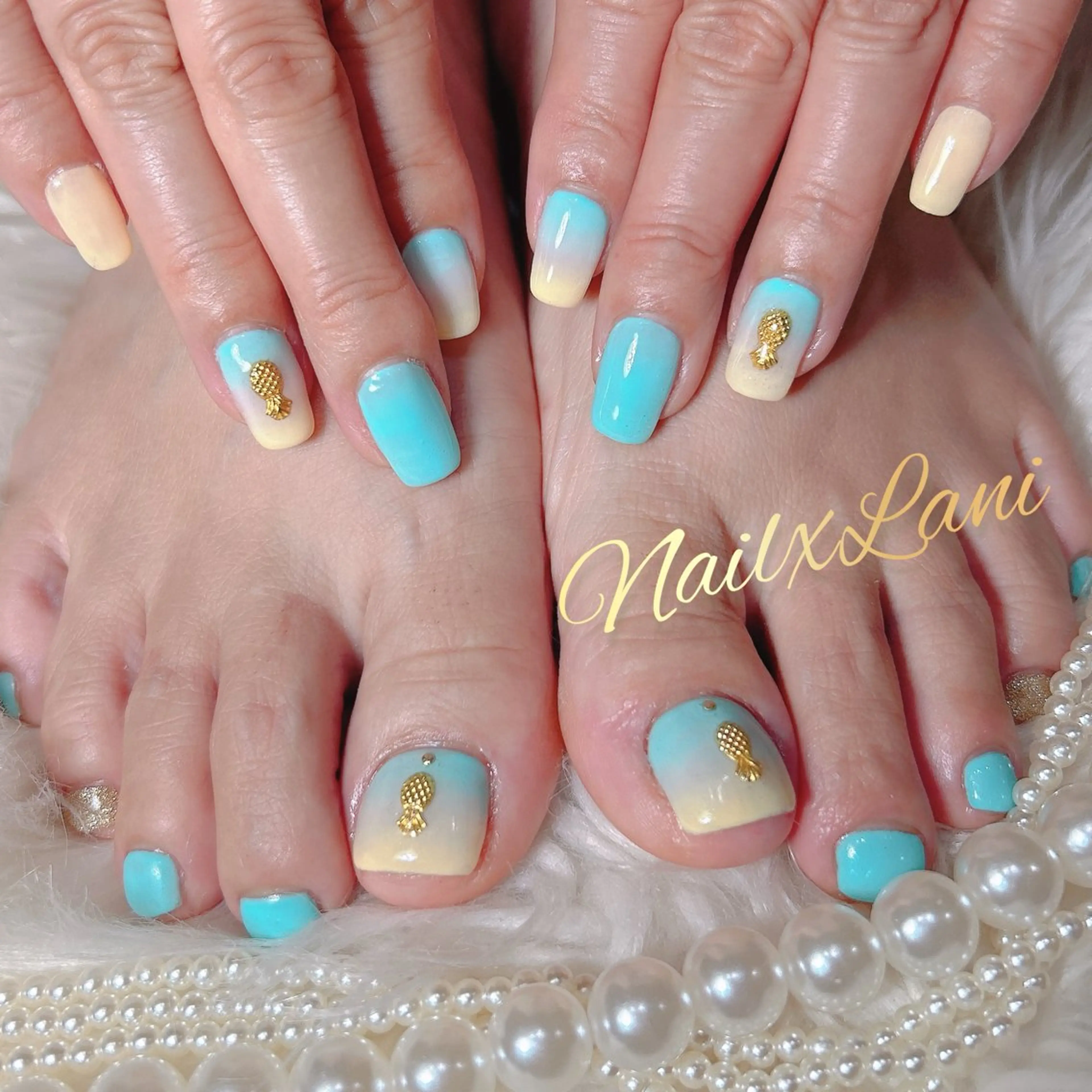 ネイル フットネイル ジェルネイル マグネットネイル パラジェル Nail×Lani 深爪矯正対応◎のネイルデザイン