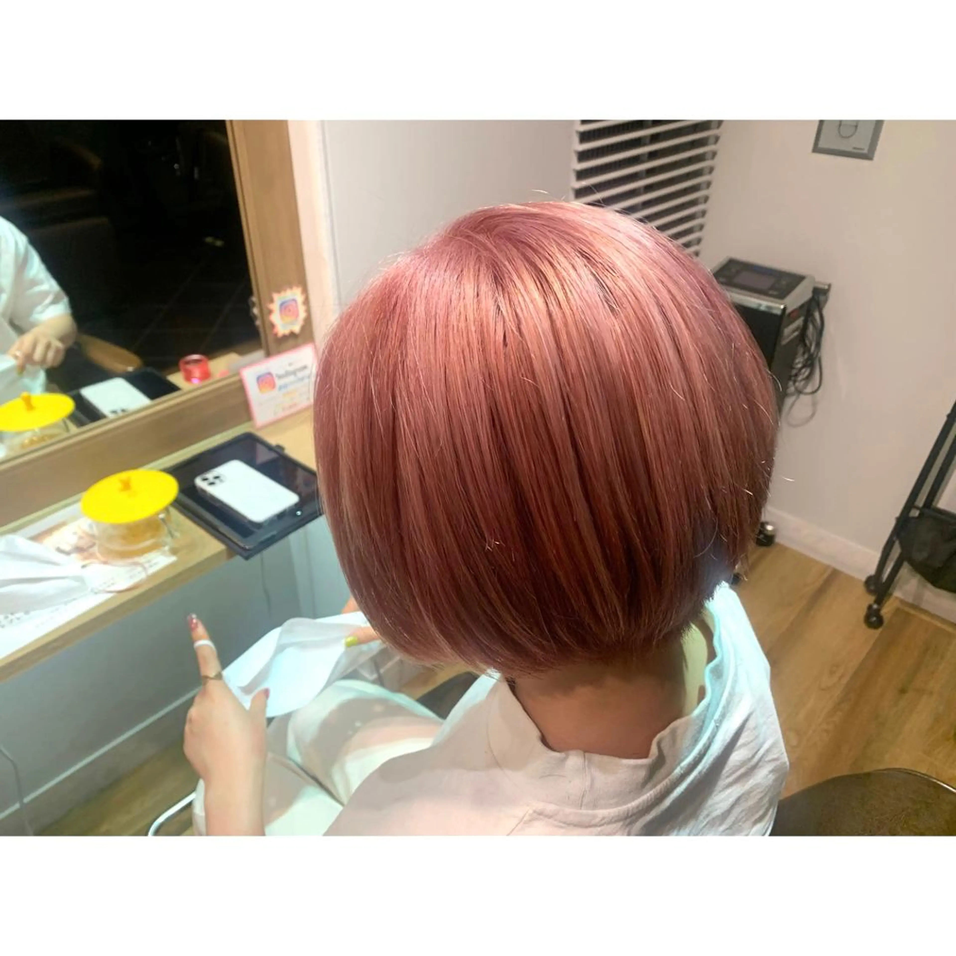ショート カラー ピンクカラー ヘアカラー トリートメント ツキダテ ユイのヘアスタイル