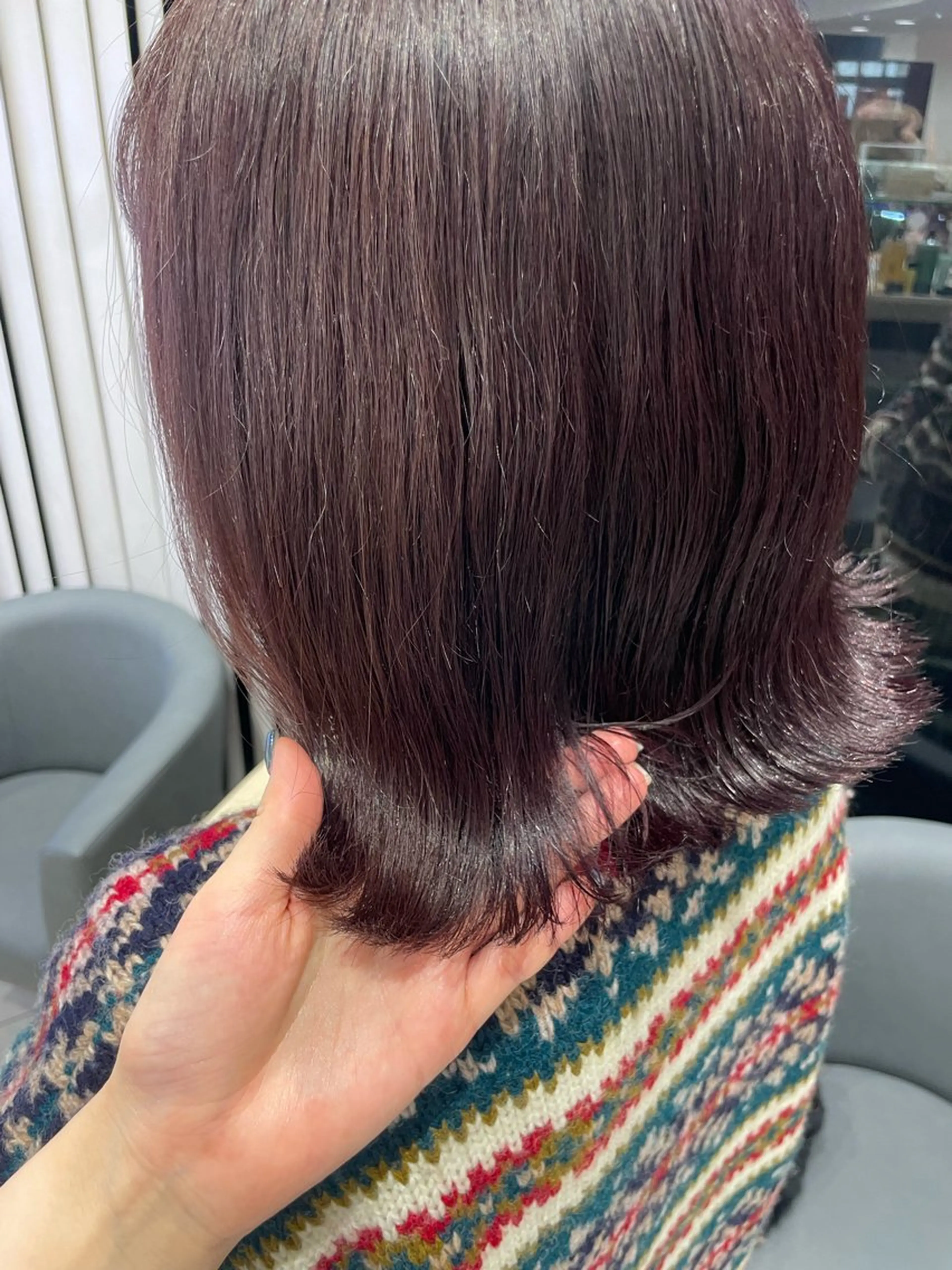 ミディアム カラー ラベンダーカラー ヘアカラー パーマ クロスパーマ/うる艶 カラー/Kurumiのヘアスタイル