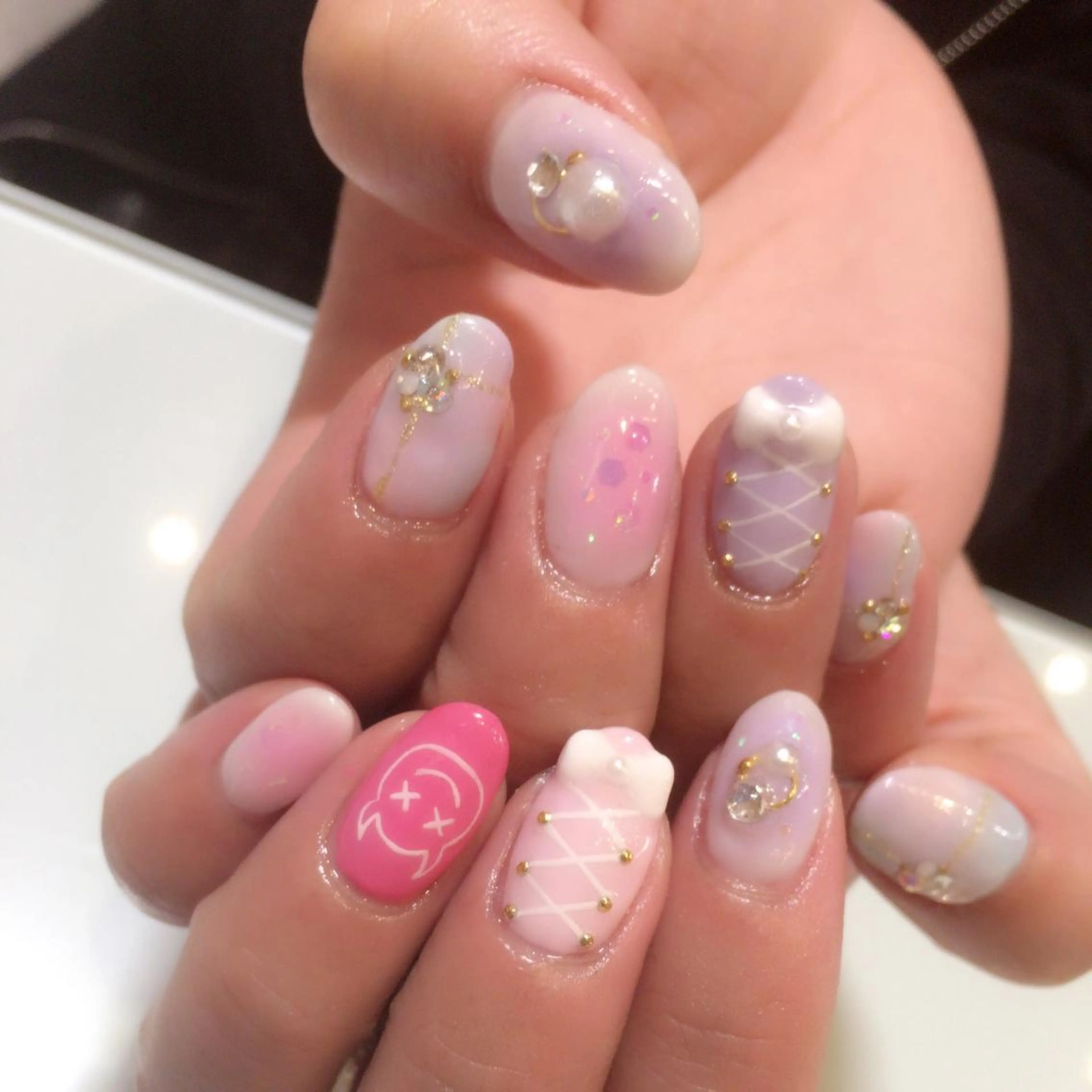 ネイル リボン Nailroom Mocaのネイルデザイン