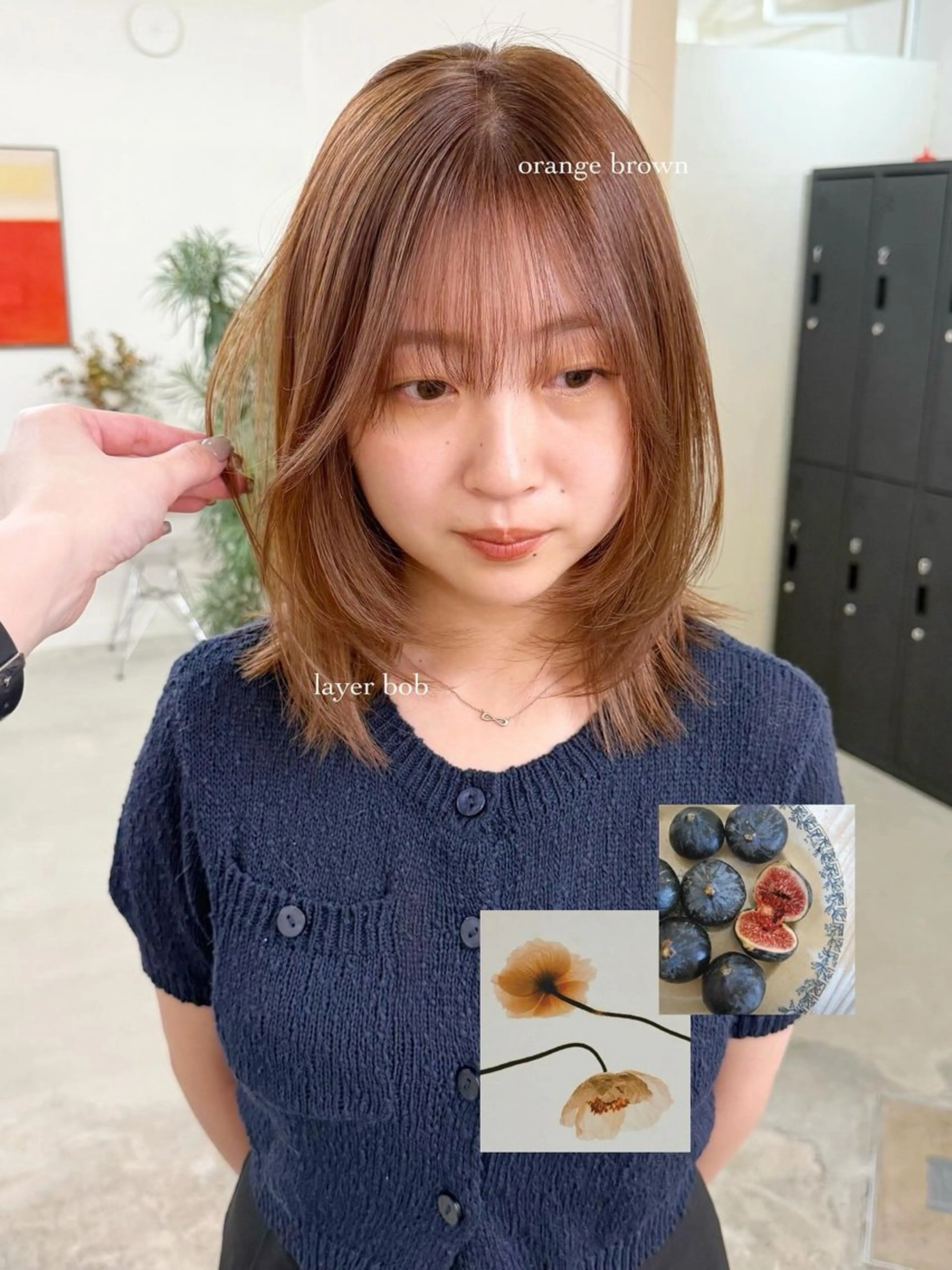 ミディアム カラー カット ヘアカラー トリートメント ♡アヤメ/レイヤー カット/透明感カラーのヘアスタイル