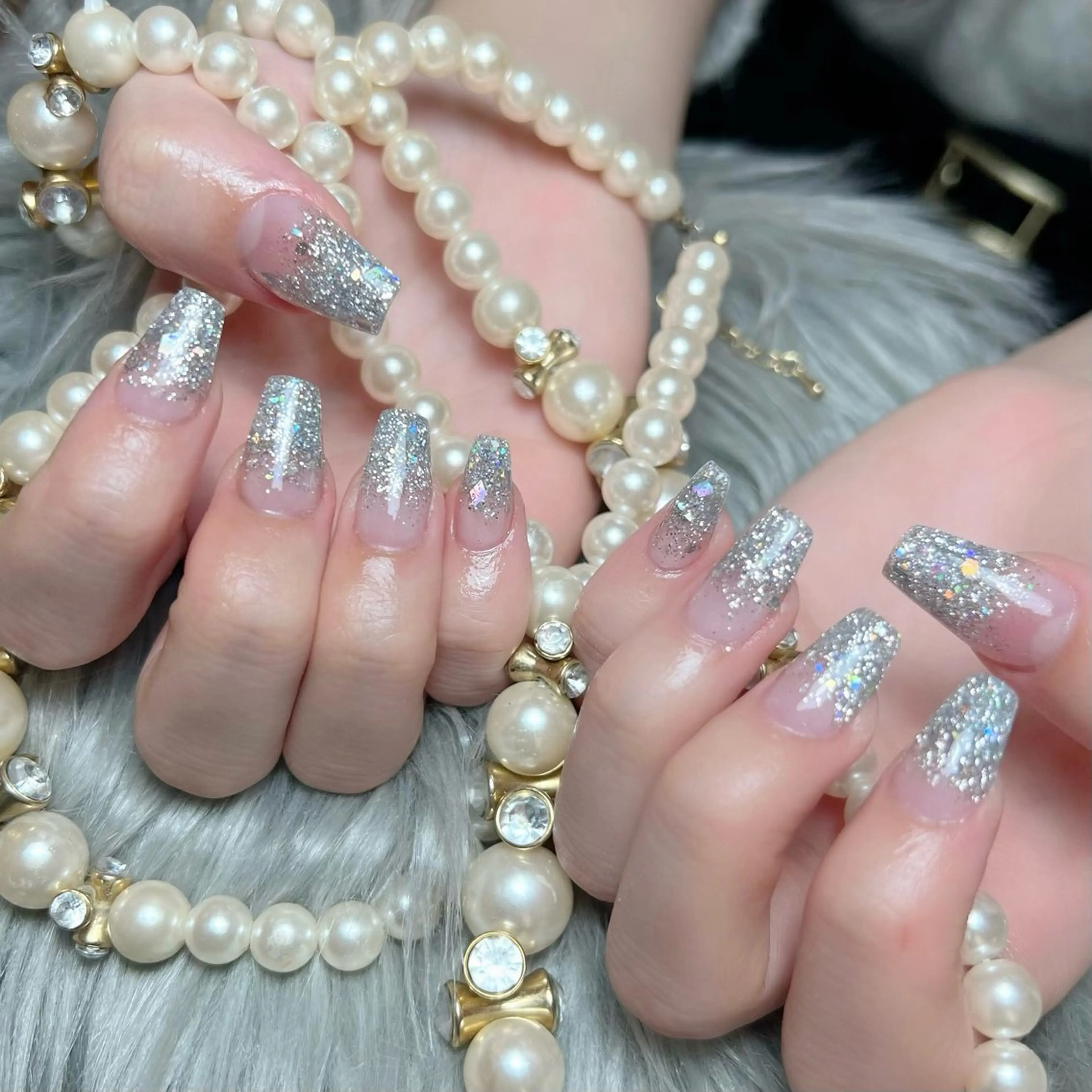 ネイル ラメ(グリッター) ラメグラデーション スカルプネイル ハンドネイル feel ♡︎ remiのネイルデザイン