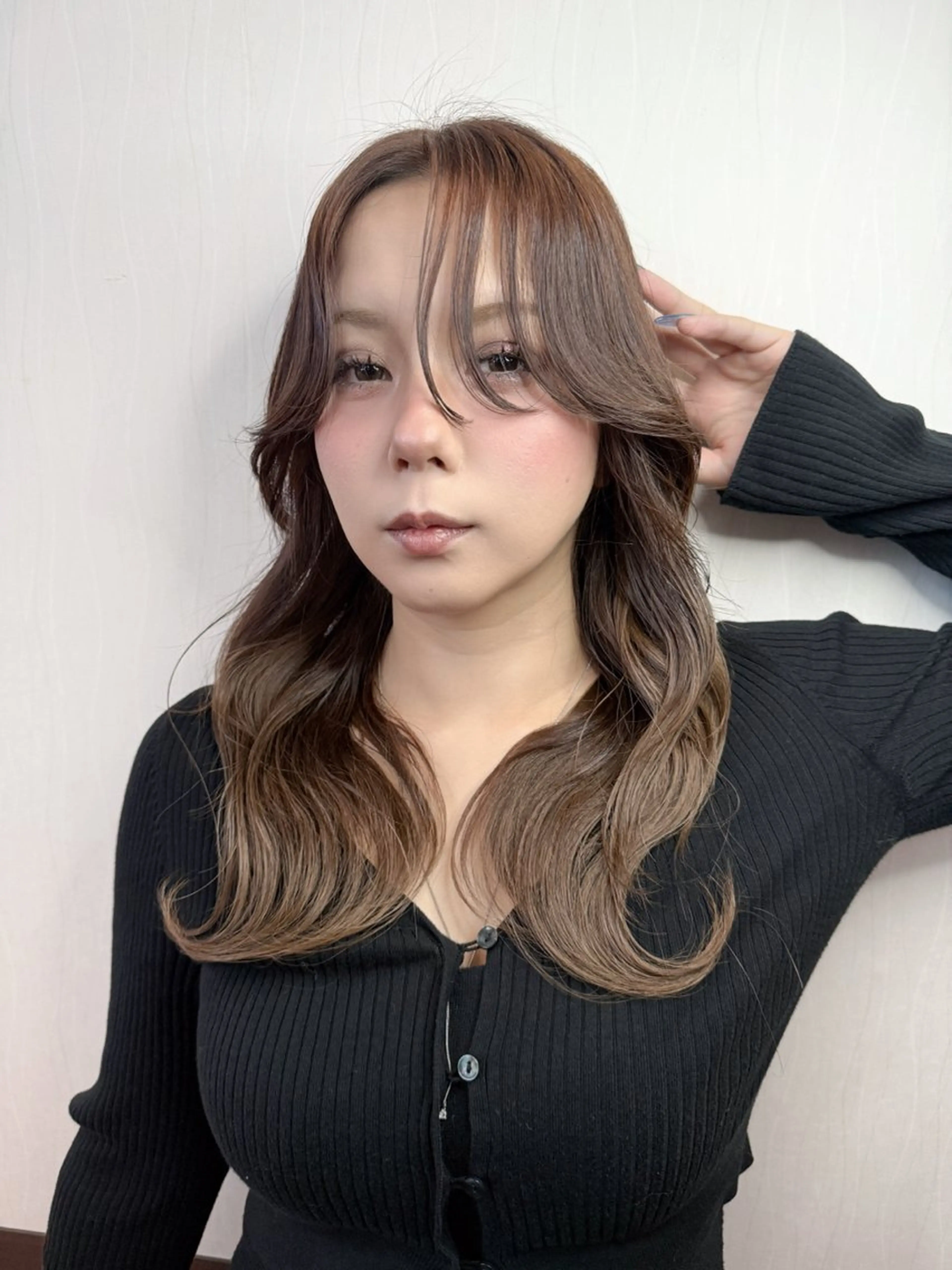 ロング ボブ 髪質改善 韓国風ヘア レイヤーカット ロング ボブ・レイヤー・縮毛 /内藤康太のヘアスタイル