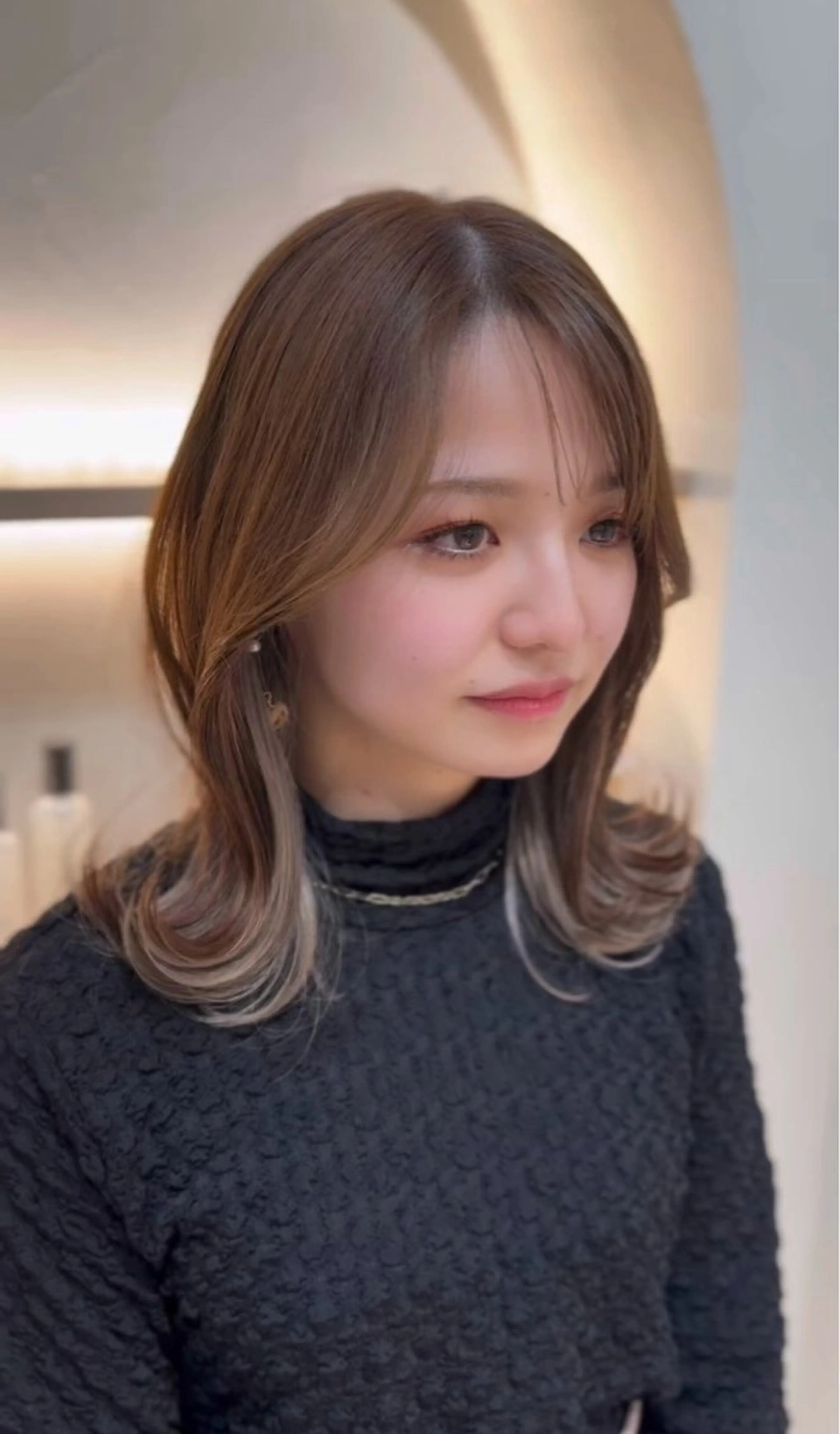ミディアム カット ヘアカラー トリートメント 韓国ヘア🩶侑矢 艶髪透明感/福岡のヘアスタイル