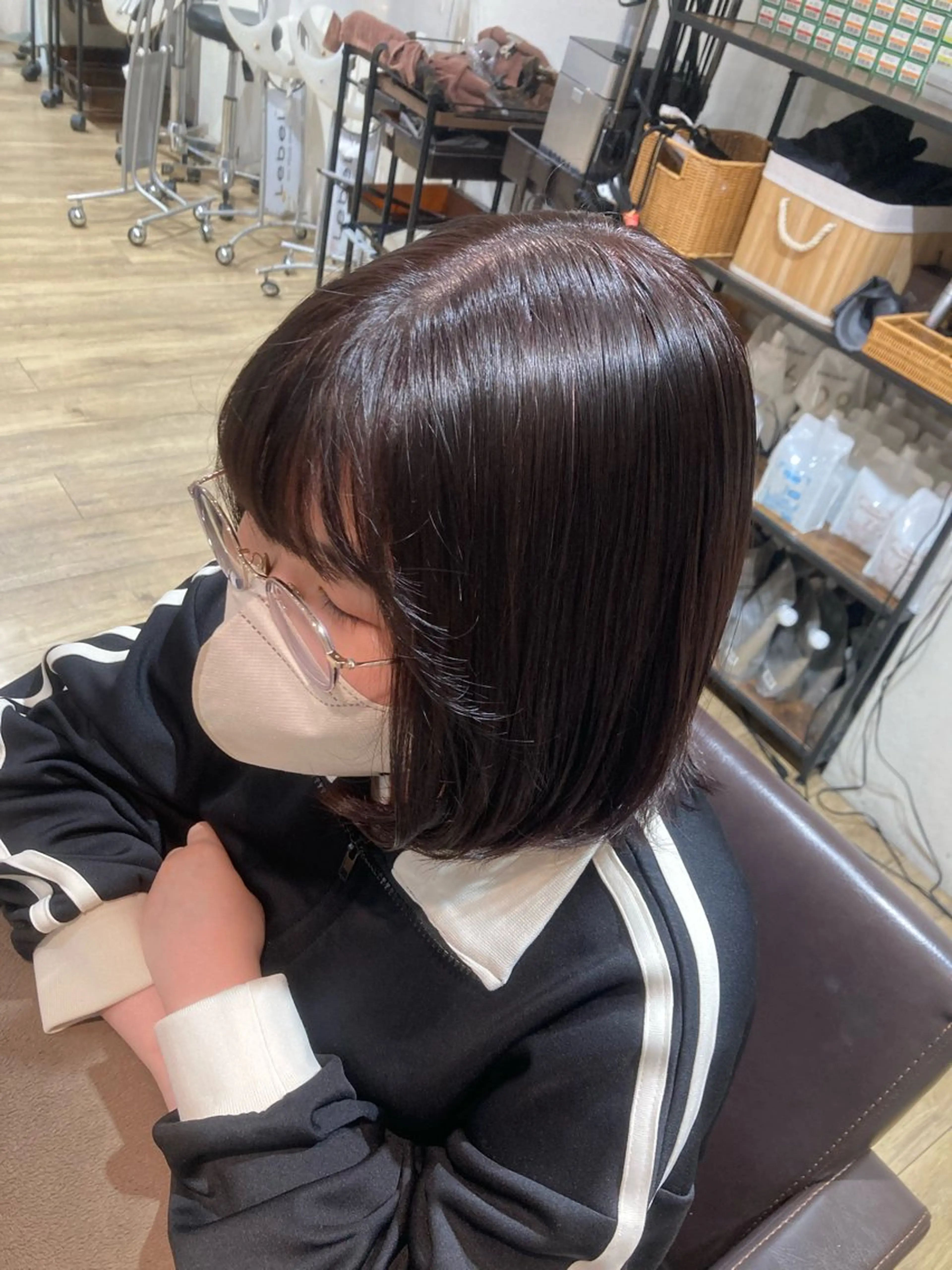 ミディアム ピンクブラウン ヘアカラー N+【エヌプラス】所属・川畑 心子のヘアスタイル