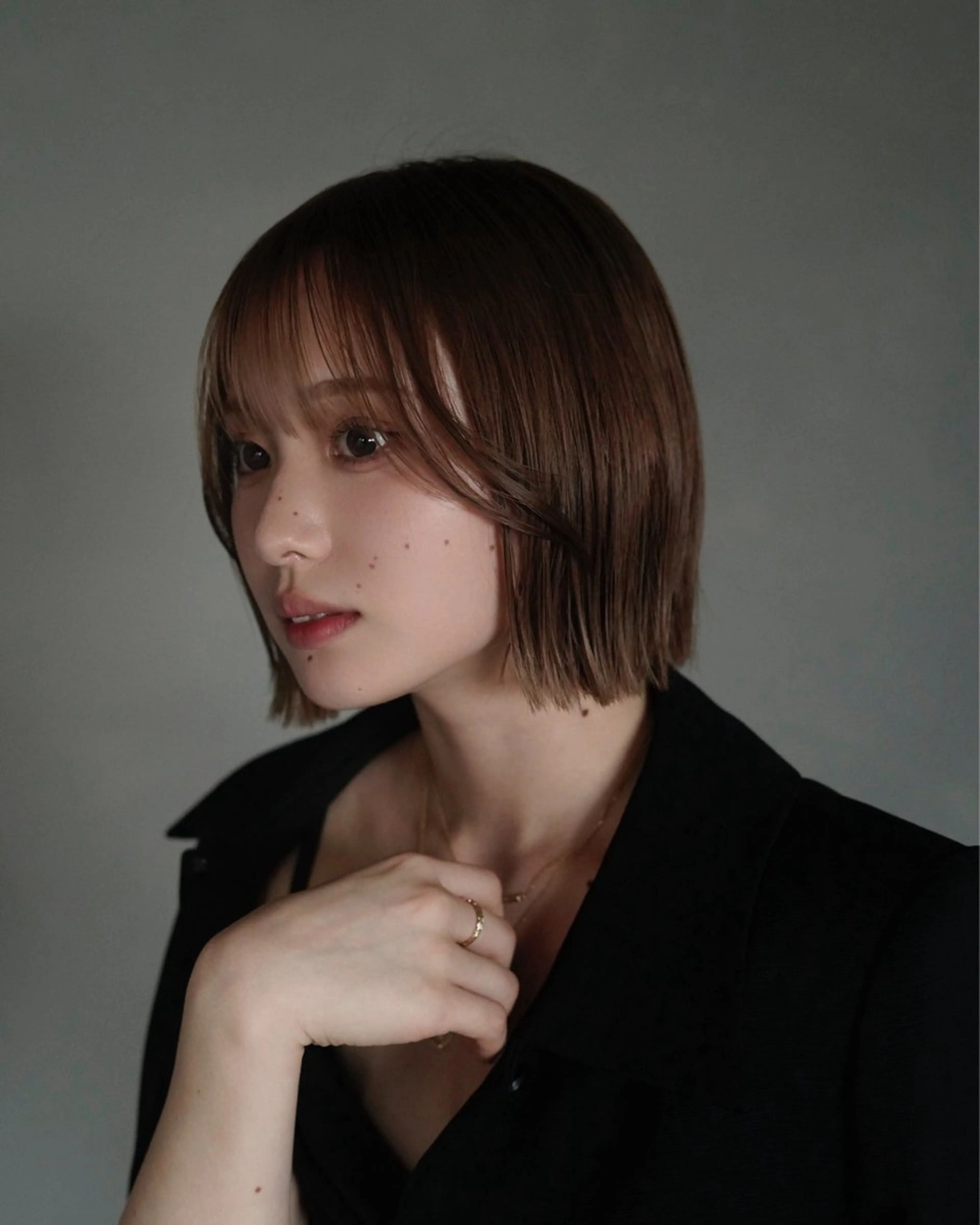 ミディアム カット ✨くびれヘア 透明感カラー✨のヘアスタイル