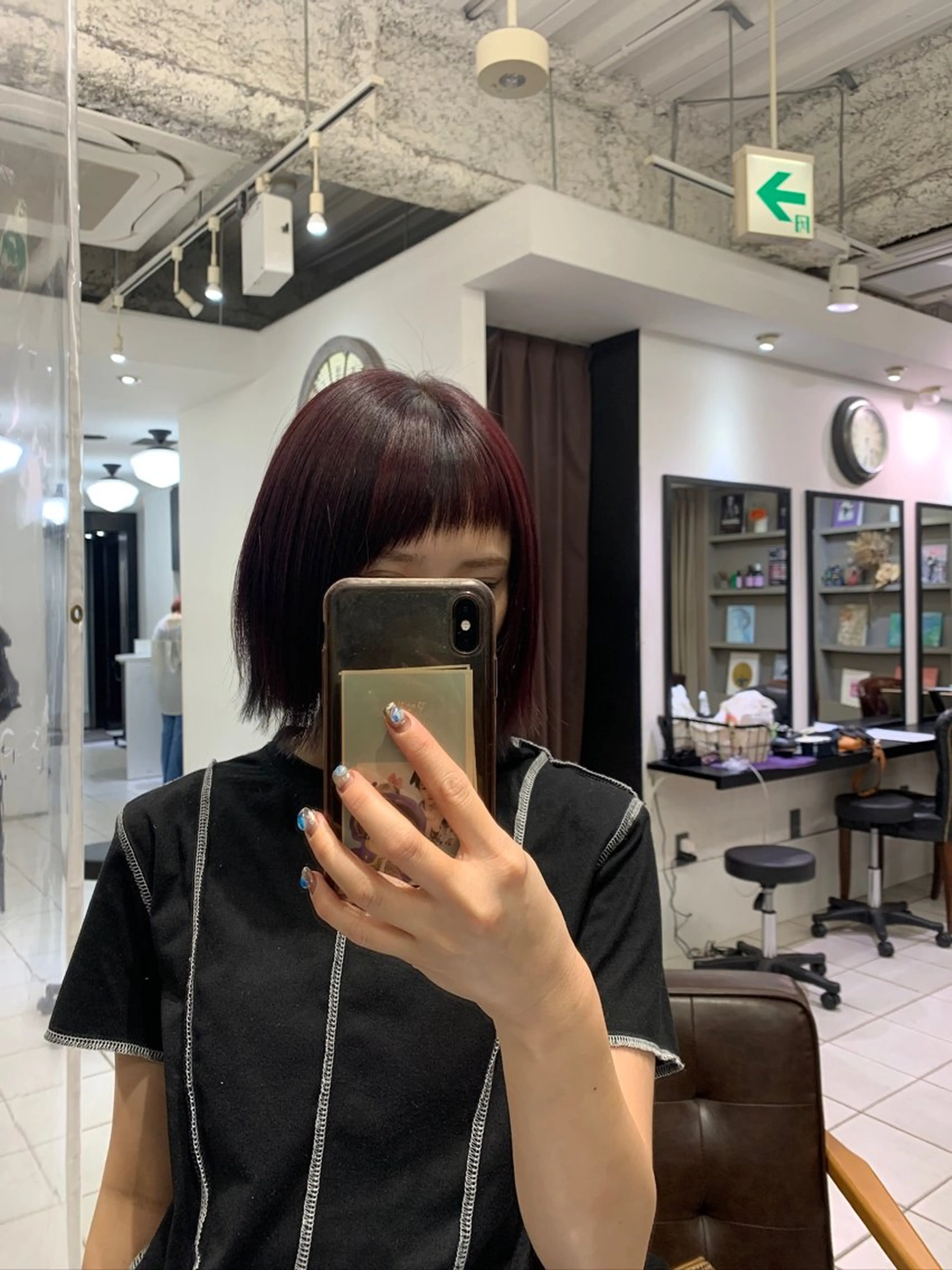ショート カラー ボブ/ポイントパ ーマ大阪梅田/みなみのヘアスタイル