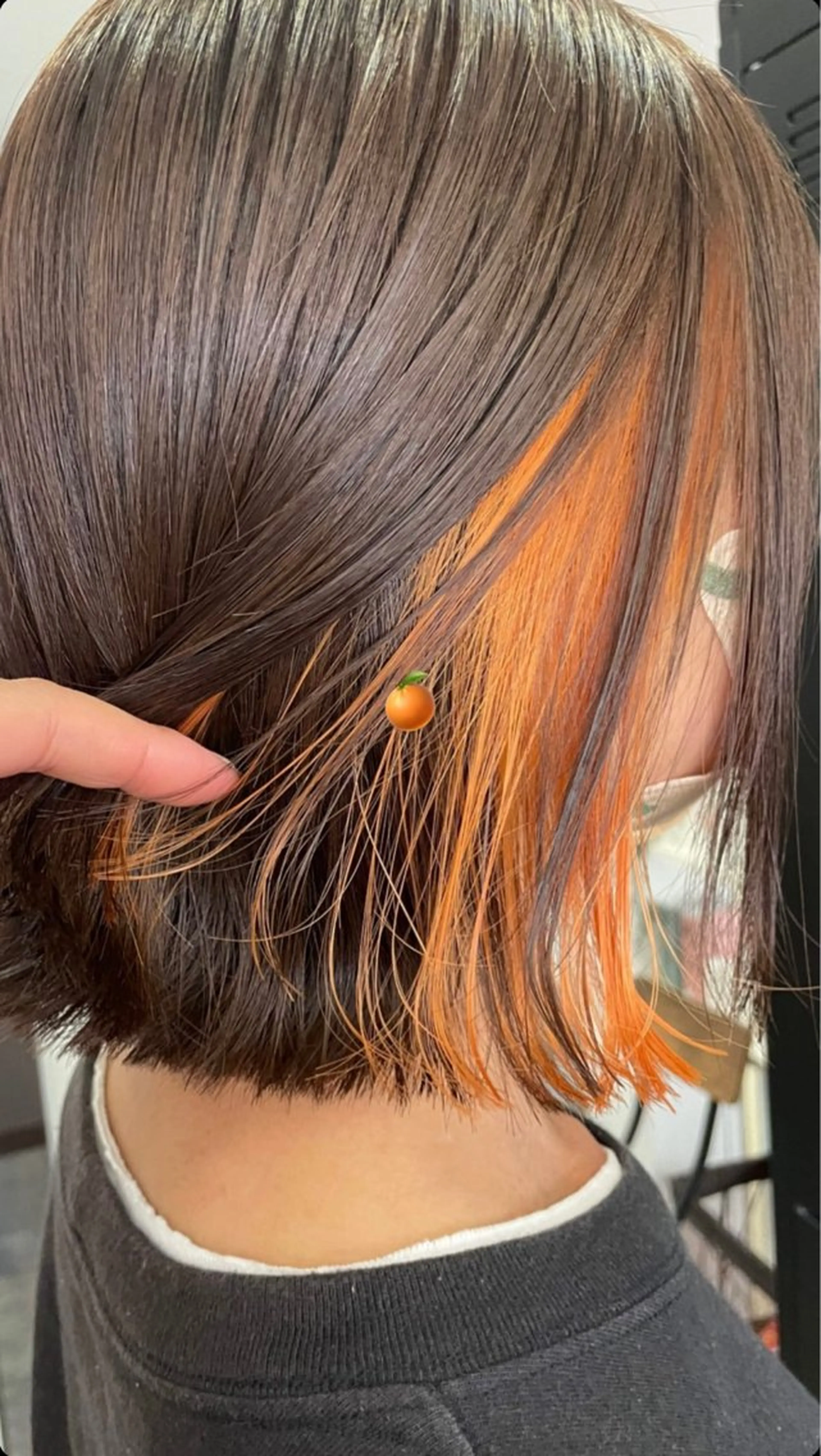 ショート カラー ブラウンカラー イヤリングカラー オレンジ ヘアカラー uno rioのヘアスタイル