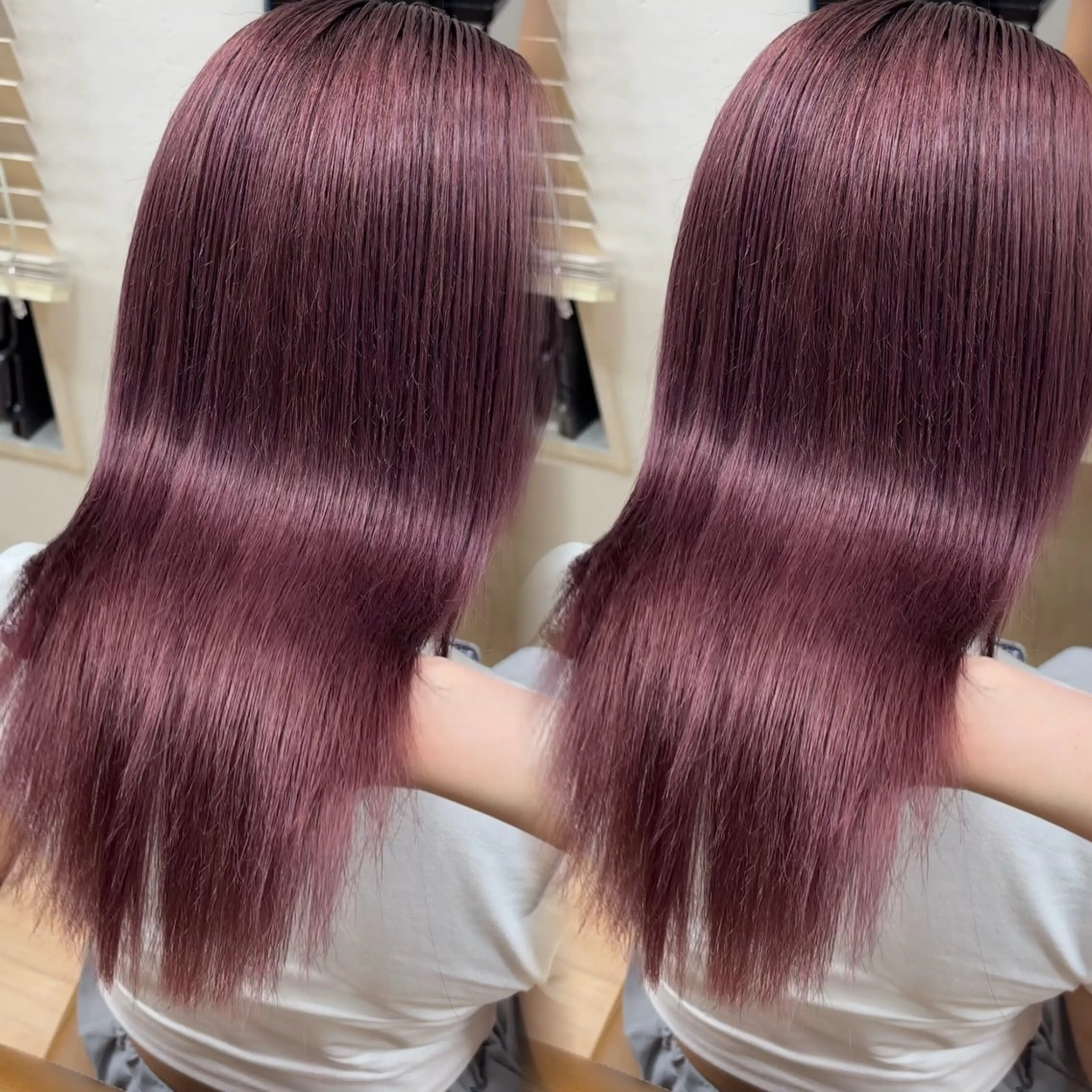 ミディアム ピンクラベンダー ヘアカラー 吉成 葉南のヘアスタイル