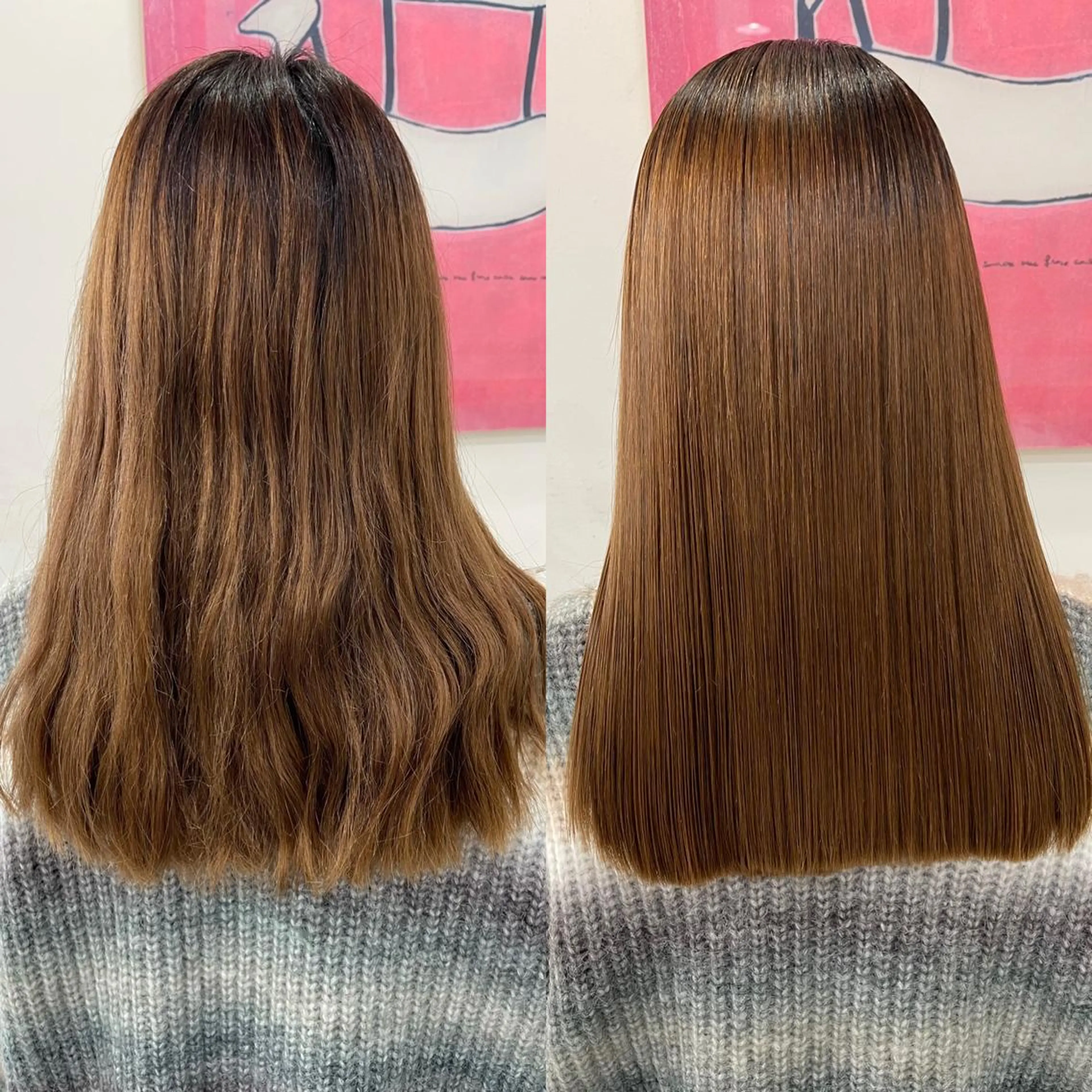 セミロング パーマ 髪質改善 縮毛矯正 トリートメント 縮毛矯正 髪質改善/縮毛矯正 /ブリーチ矯正/岡部のヘアスタイル