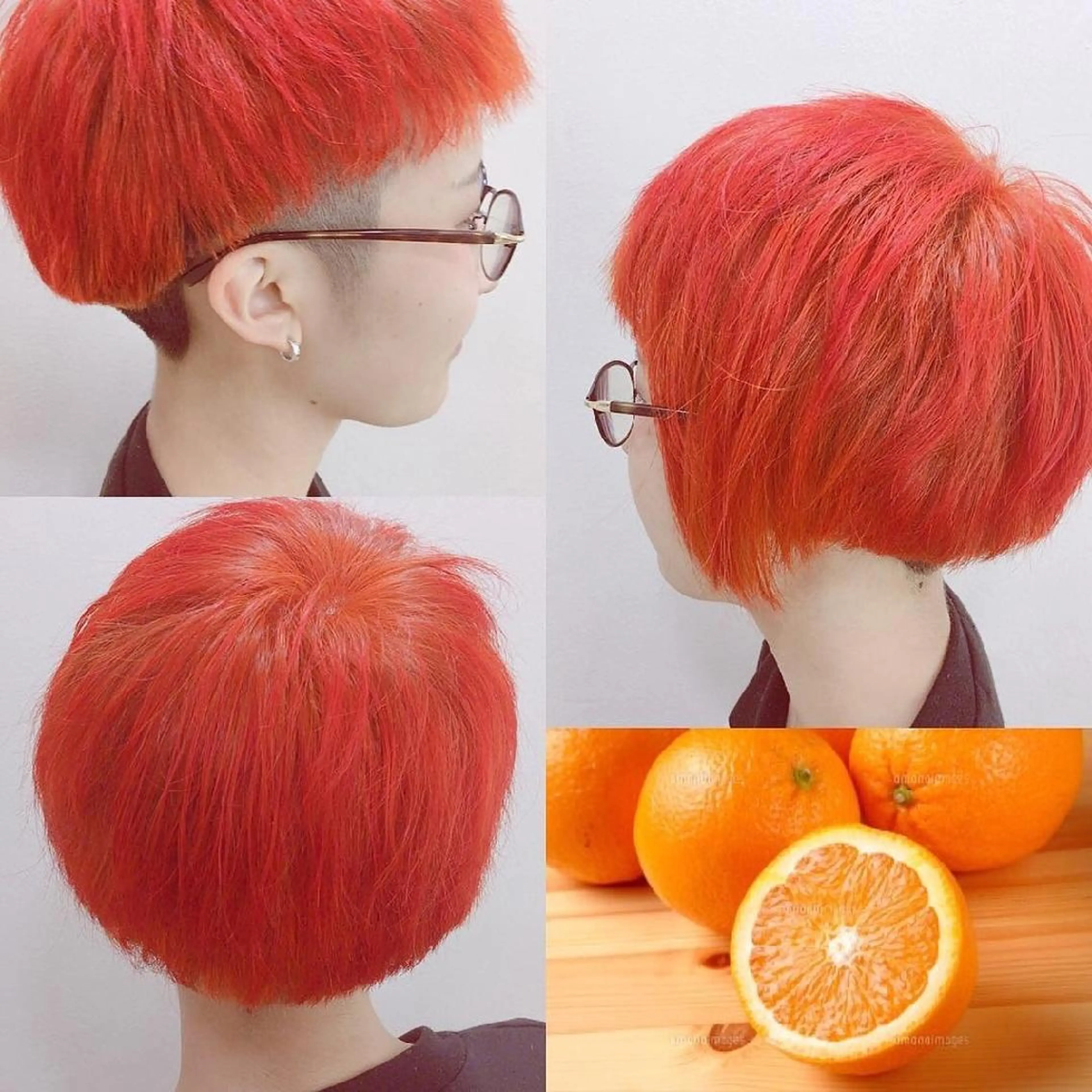 ショート カラー オレンジ デザインカラー/ 推しの配色 肥後のヘアスタイル